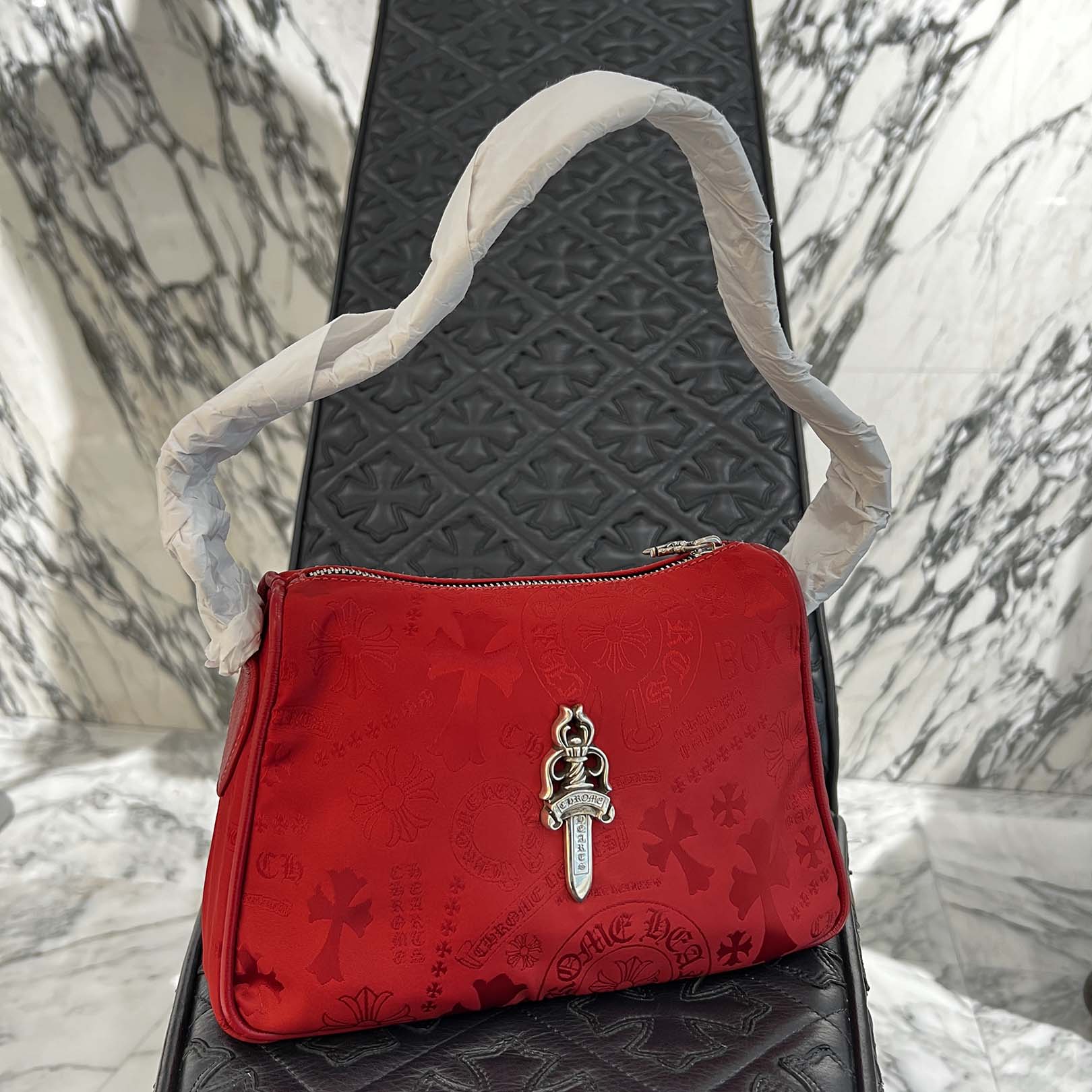 CHROME HEARTS Stencil Pattern CHICKEN NUGGET Small Nylon Leather Shoulder Bag クロムハーツ ステンシル柄 チキンナゲット スモール ナイロンレザー切替 ショルダーバッグ