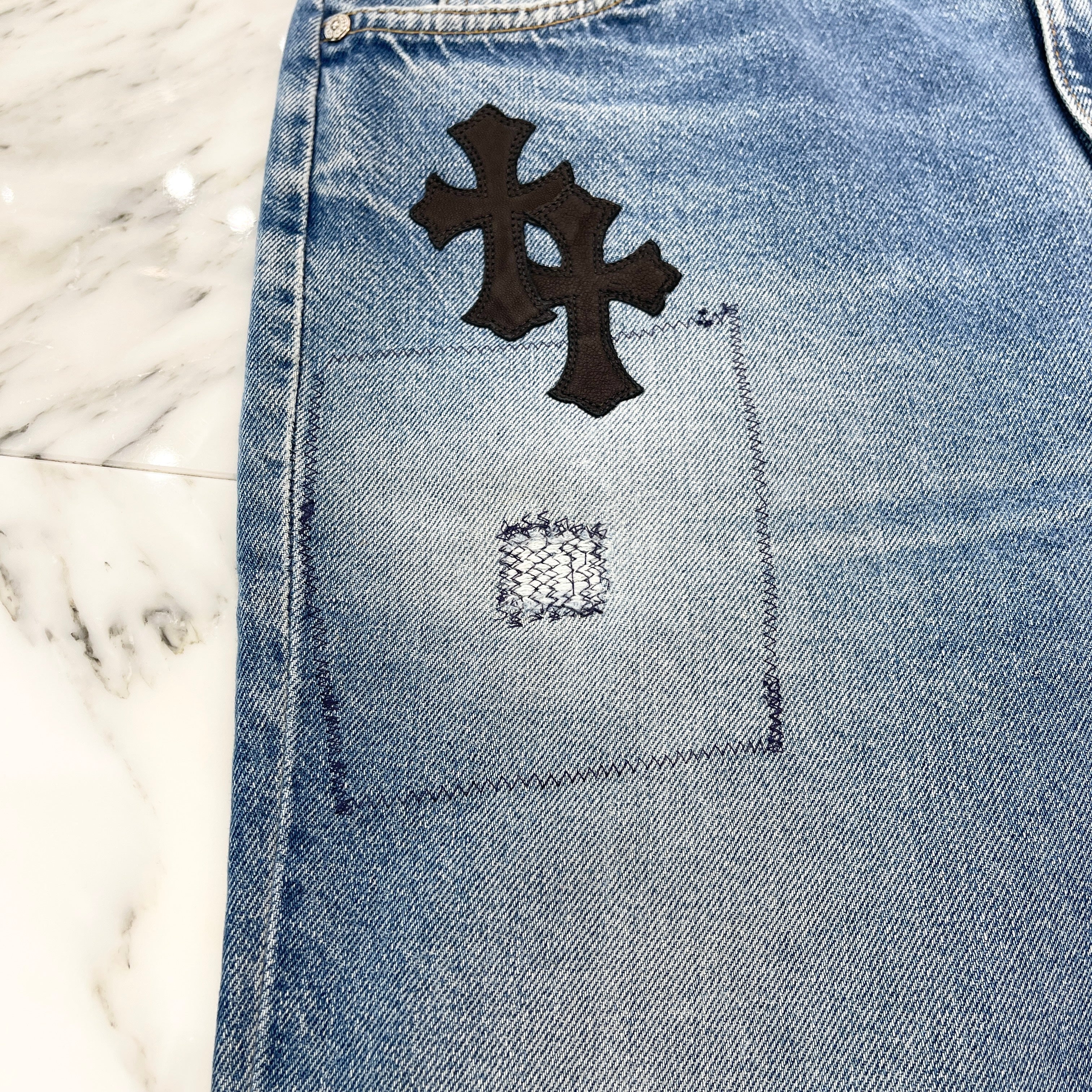 CHROME HEARTS × Levi's VNTG Cross Leather Patch Denim Pants Size 34 クロムハーツ × リーバイス ヴィンテージ クロスレザーパッチ デニムパンツ サイズ34