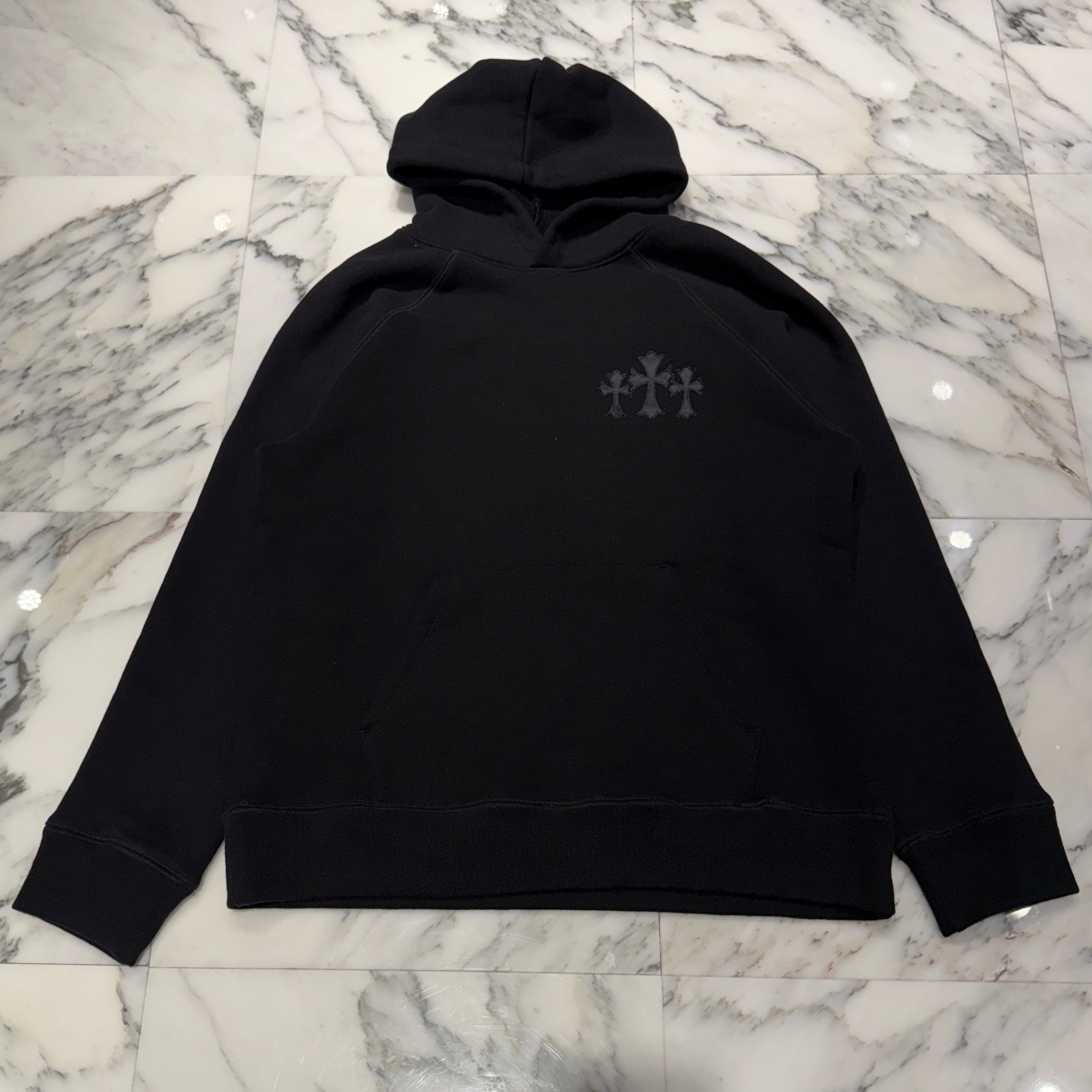 CHROME HEARTS 2025SS Y NOT Cemetery Cross Applique Embroidery Pullover Hoodie Size XS クロムハーツ ワイノット セメタリークロス アップリケ刺繡 プルオーバーフーディ サイズXS