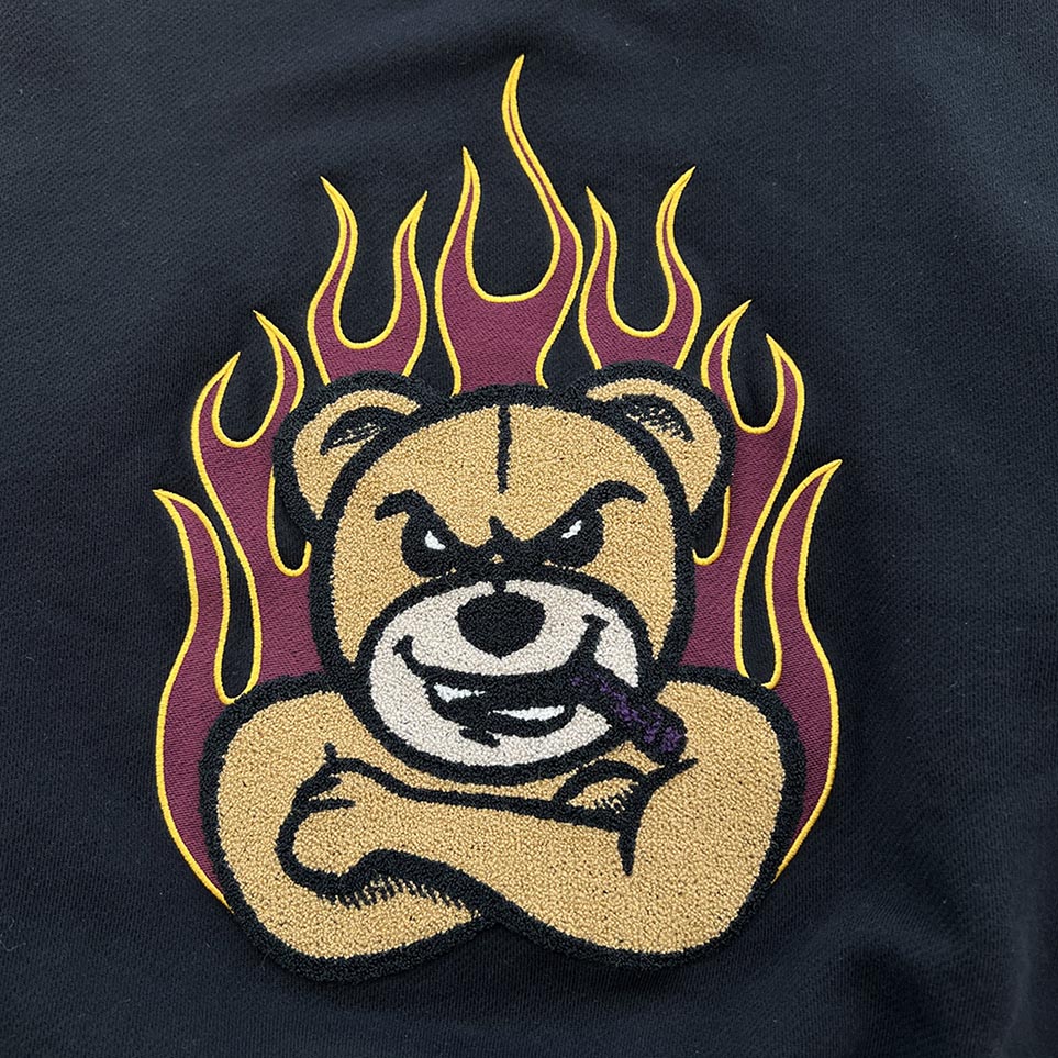 MONCLER × Palm Angels 2022AW Bare Felt Embroidered Sweatshirt H209L8G000009 M2513 Size M モンクレール × パームエンジェルス ベアフェルト刺繍スウェット サイズM