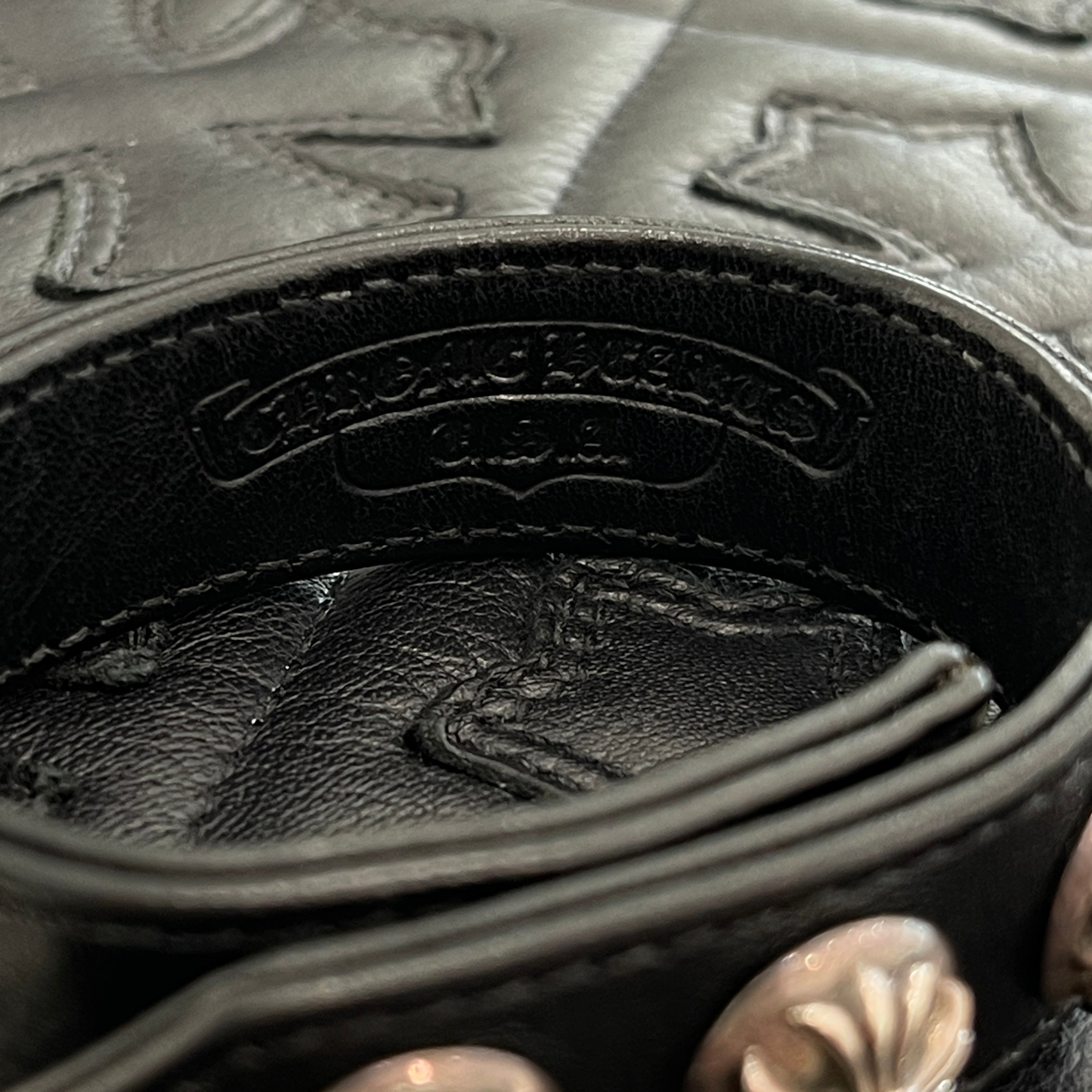 chrome hearts 3btn 2snp レザーブレスレット ブラック CHROME HEARTS クロムハーツ 3BTN 2SNP LIPSTONGUE リップ&タン