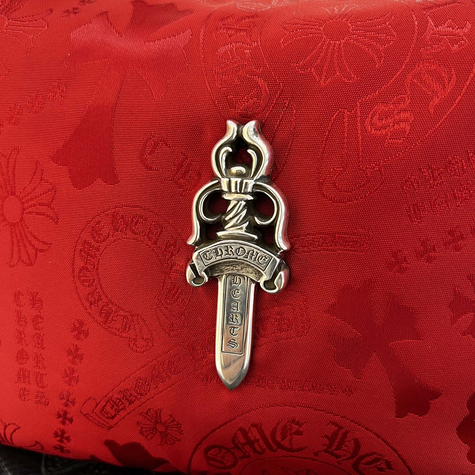 CHROME HEARTS Stencil Pattern CHICKEN NUGGET Small Nylon Leather