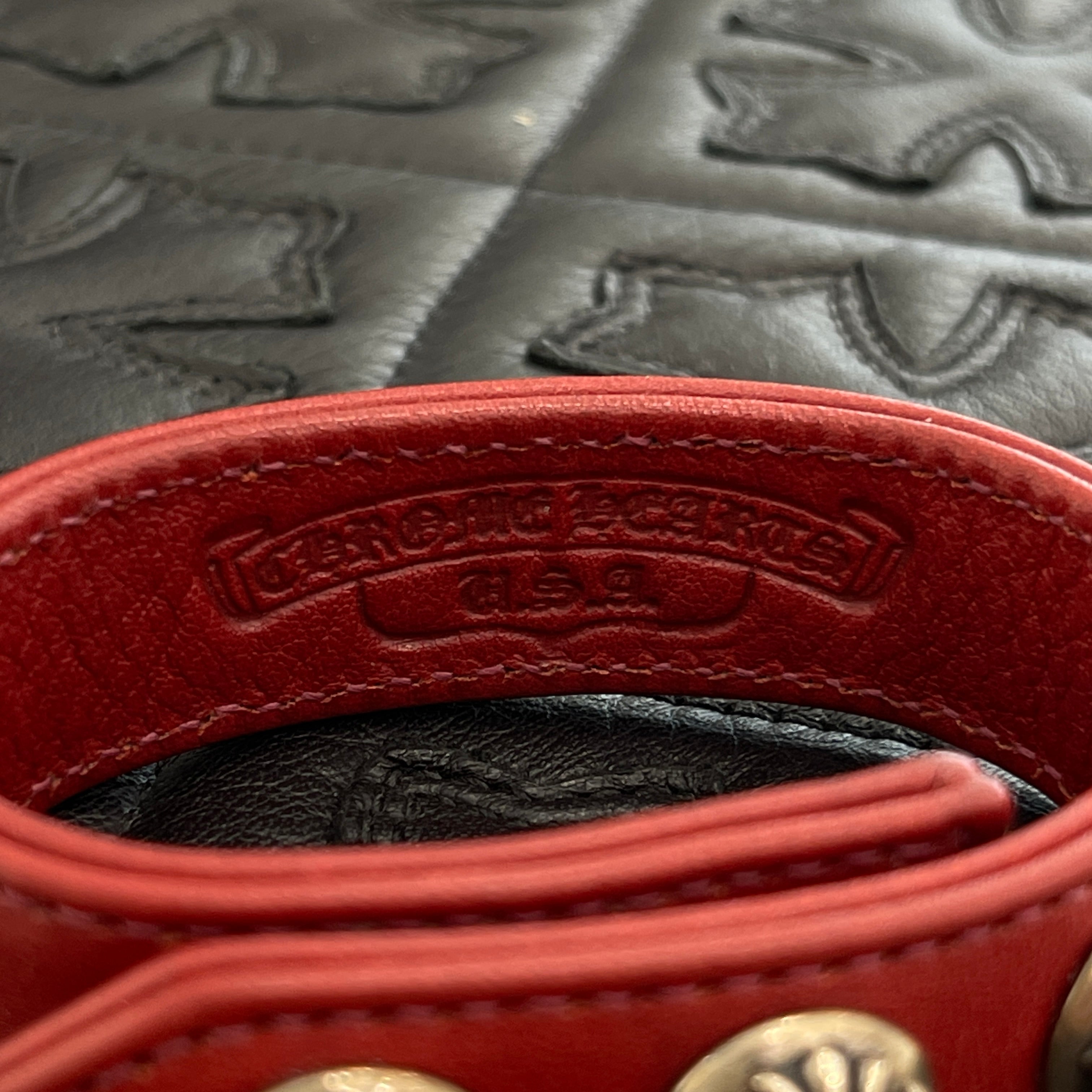 CHROME HEARTS 3BTN 2SNP LEATHER BRACELET クロムハーツ クロスボール 3ボタン 2スナップ レザーブレスレット