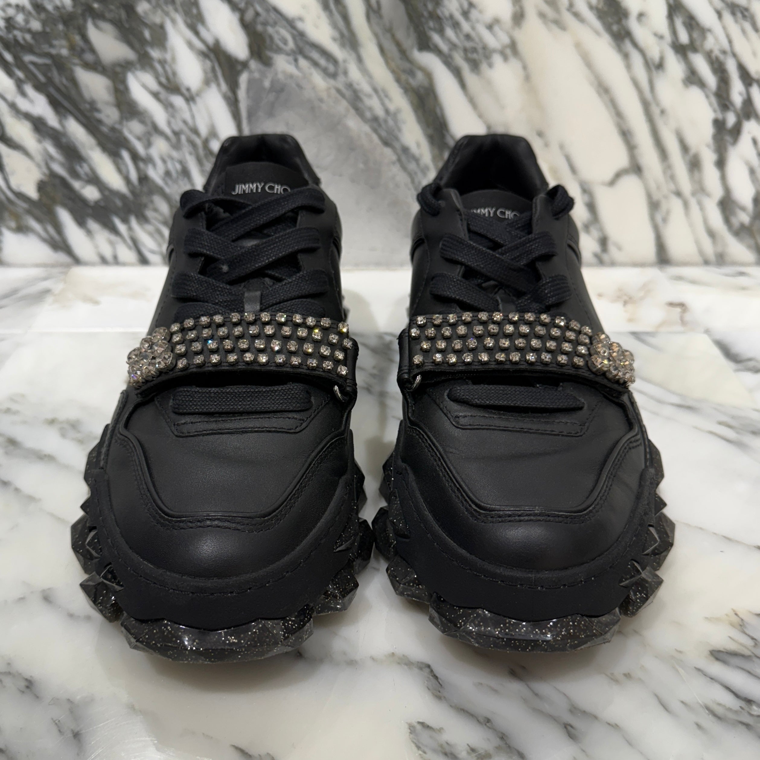 JIMMY CHOO 2021AW Crystal Strap Low Top Sneakers Size 41 ジミーチュウ クリスタルストラップ ロートップ スニーカー サイズ41