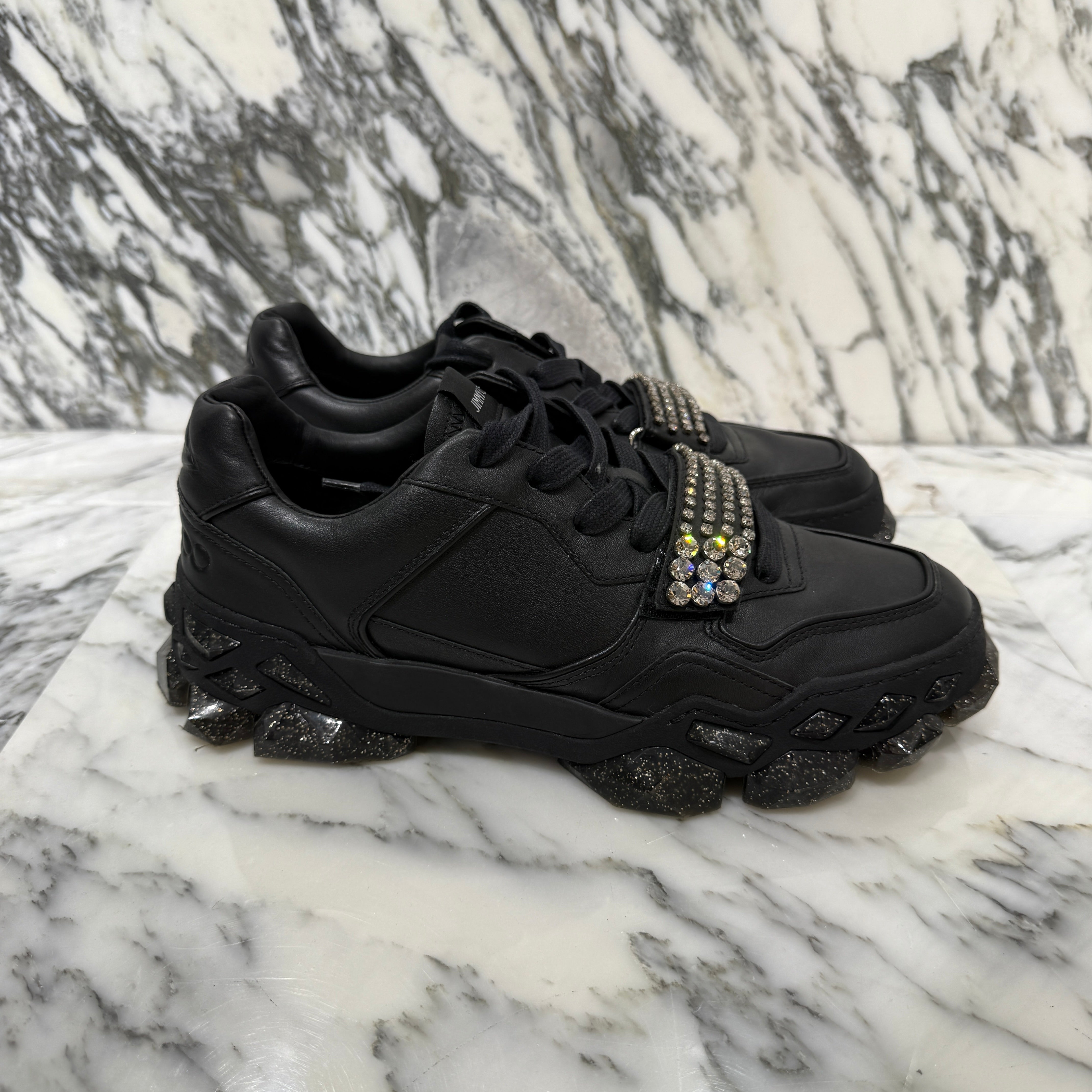 JIMMY CHOO 2021AW Crystal Strap Low Top Sneakers Size 41 ジミーチュウ クリスタルストラップ ロートップ スニーカー サイズ41