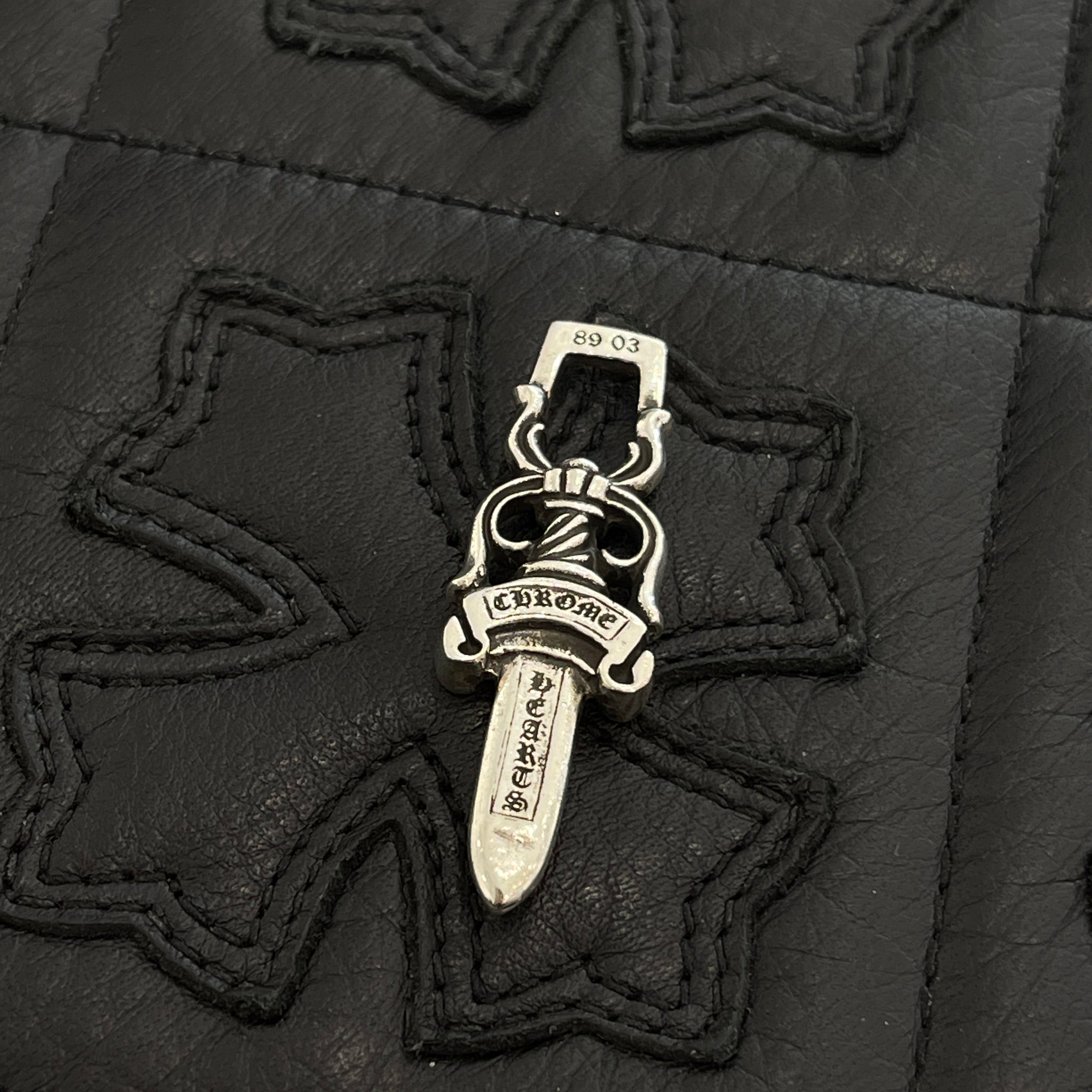 CHROME HEARTS Leather String Dagger Charm Pendant Top クロムハーツ レザー紐 ダガーチャーム ペンダントトップ