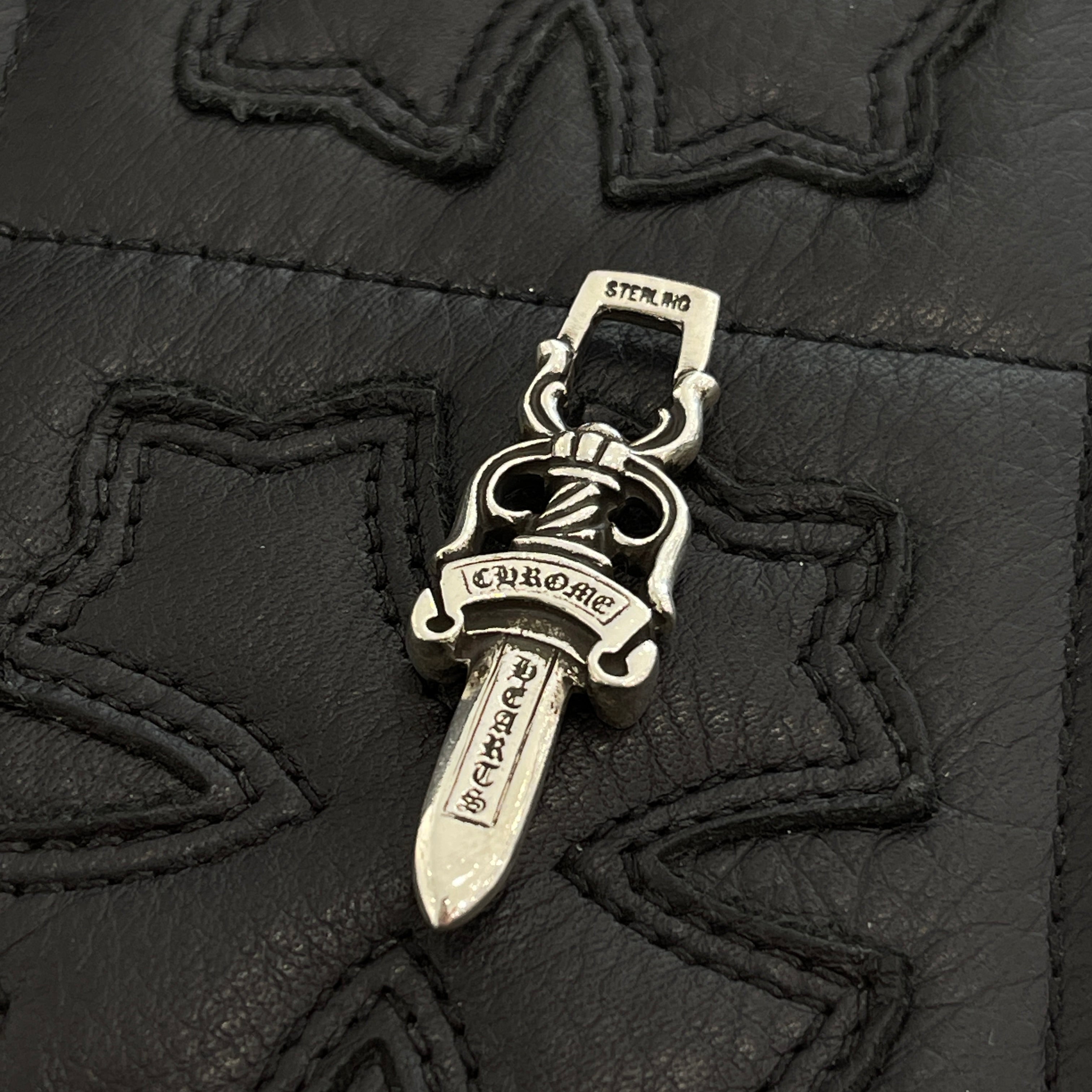 CHROME HEARTS Leather String Dagger Charm Pendant Top クロムハーツ レザー紐 ダガーチャーム ペンダントトップ