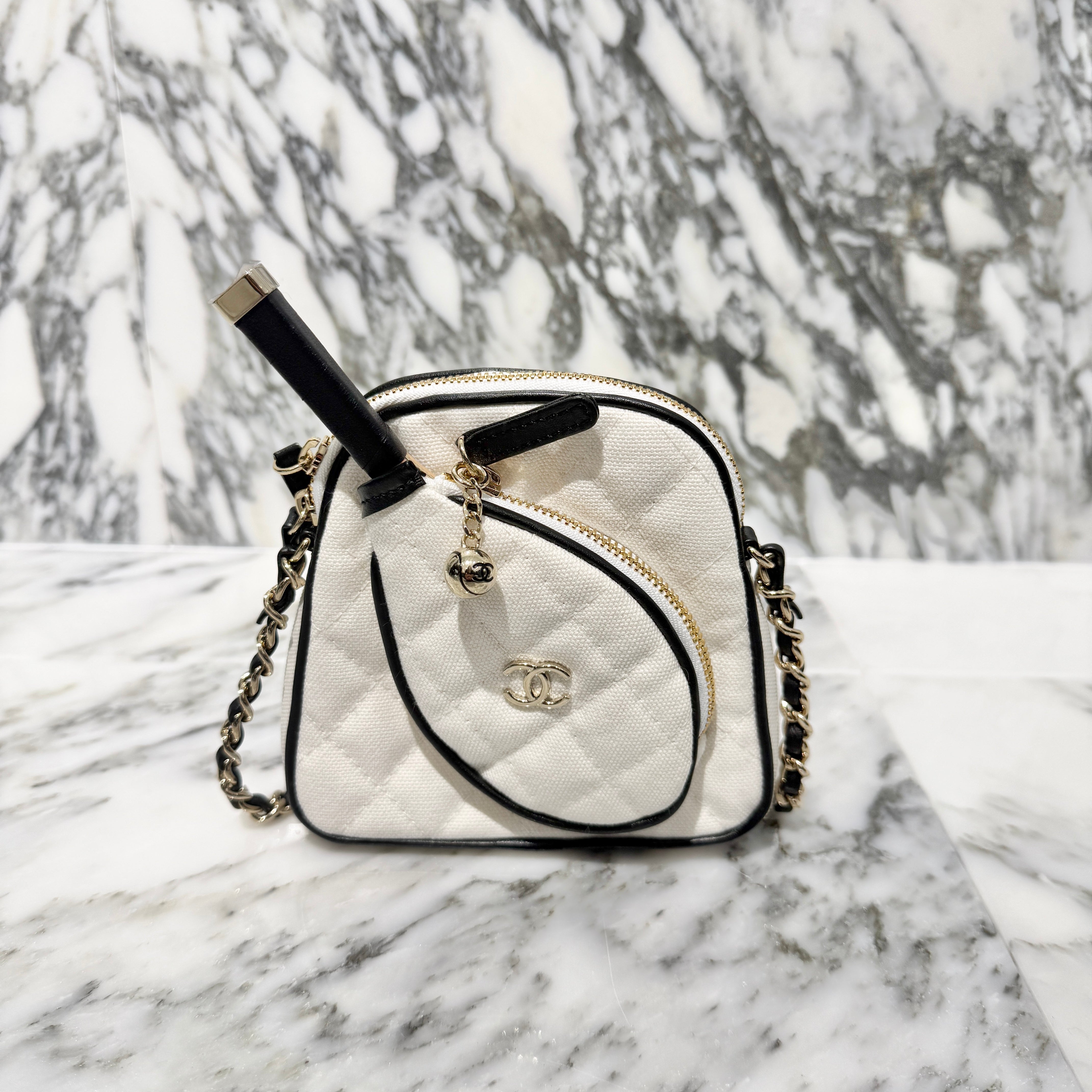 CHANEL 2022AW Coco Masters Canvas Tennis Racquet Shoulder Bag シャネル ココマスターズ キャンバス テニスラケット ショルダーバッグ