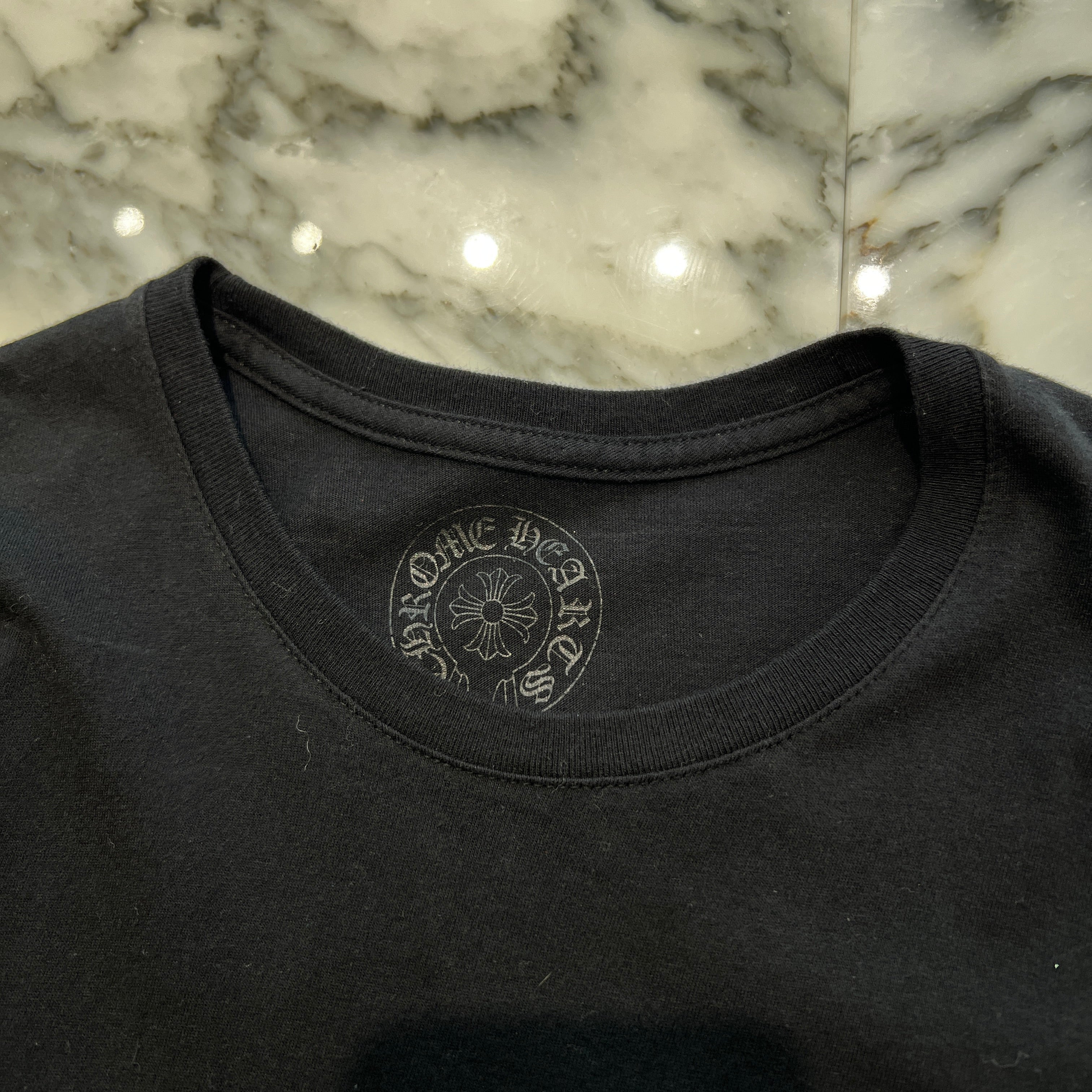 CHROME HEARTS Back 3 Cemetery Cross Horseshoe Tee Size S クロムハーツ バック 3セメタリークロス ホースシュー Tシャツ サイズS