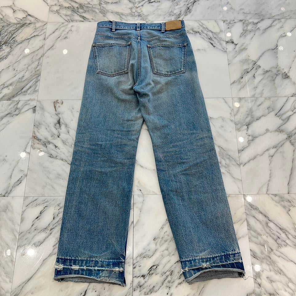 CELINE 2022AW Boydoll Wesley Cut Off Wide Straight Denim Pants N850 034S 08ZM Size 27 セリーヌ ボーイドール ウェスリーカットオフ ワイドストレートデニムパンツ サイズ27