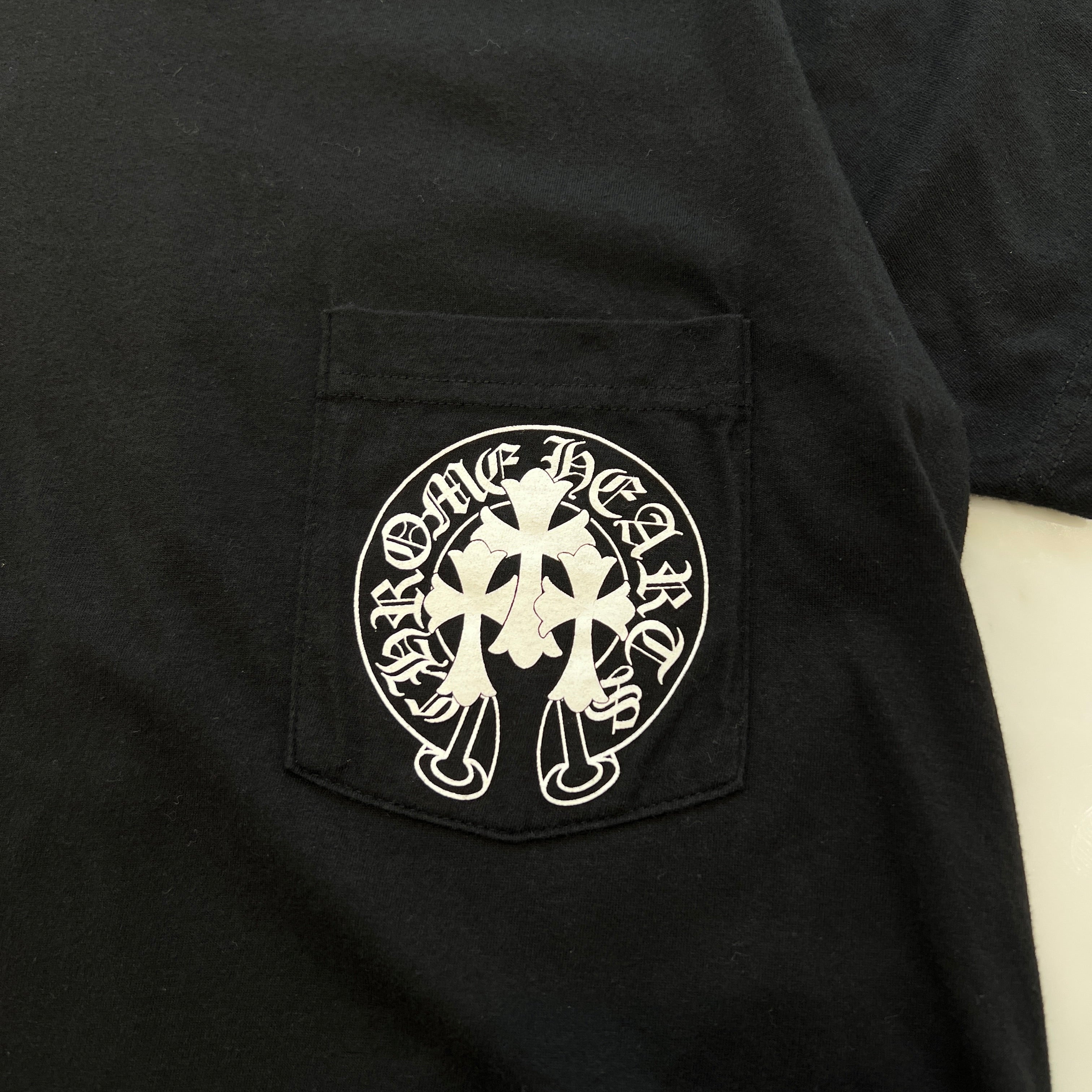 CHROME HEARTS Back 3 Cemetery Cross Horseshoe Tee Size S クロムハーツ バック 3セメタリークロス ホースシュー Tシャツ サイズS