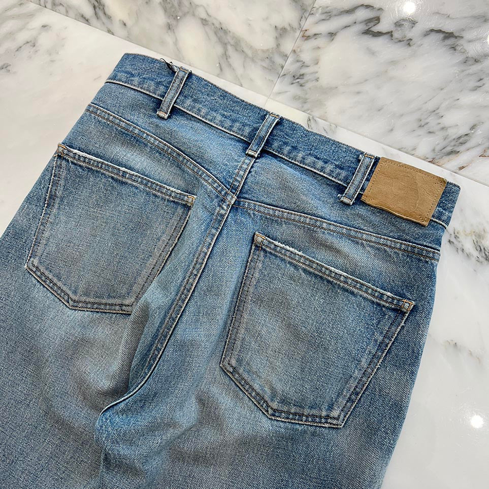CELINE 2022AW Boydoll Wesley Cut Off Wide Straight Denim Pants N850 034S 08ZM Size 27 セリーヌ ボーイドール ウェスリーカットオフ ワイドストレートデニムパンツ サイズ27