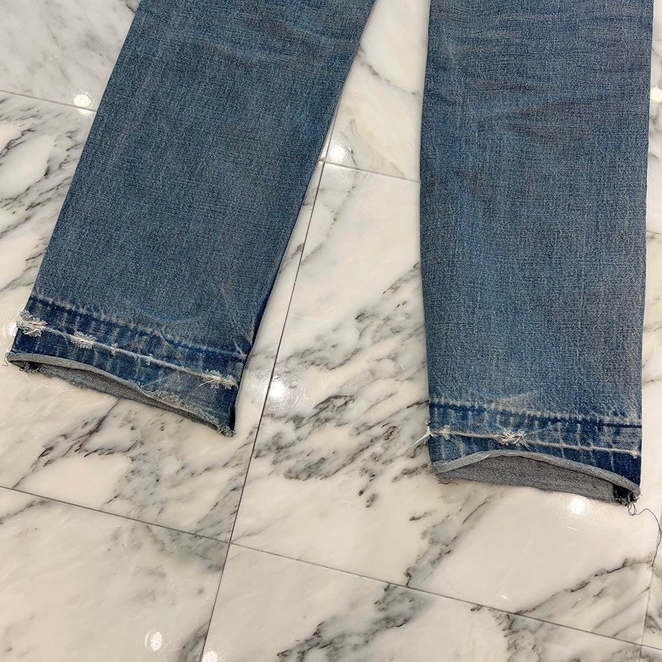 CELINE 2022AW Boydoll Wesley Cut Off Wide Straight Denim Pants N850 034S 08ZM Size 27 セリーヌ ボーイドール ウェスリーカットオフ ワイドストレートデニムパンツ サイズ27