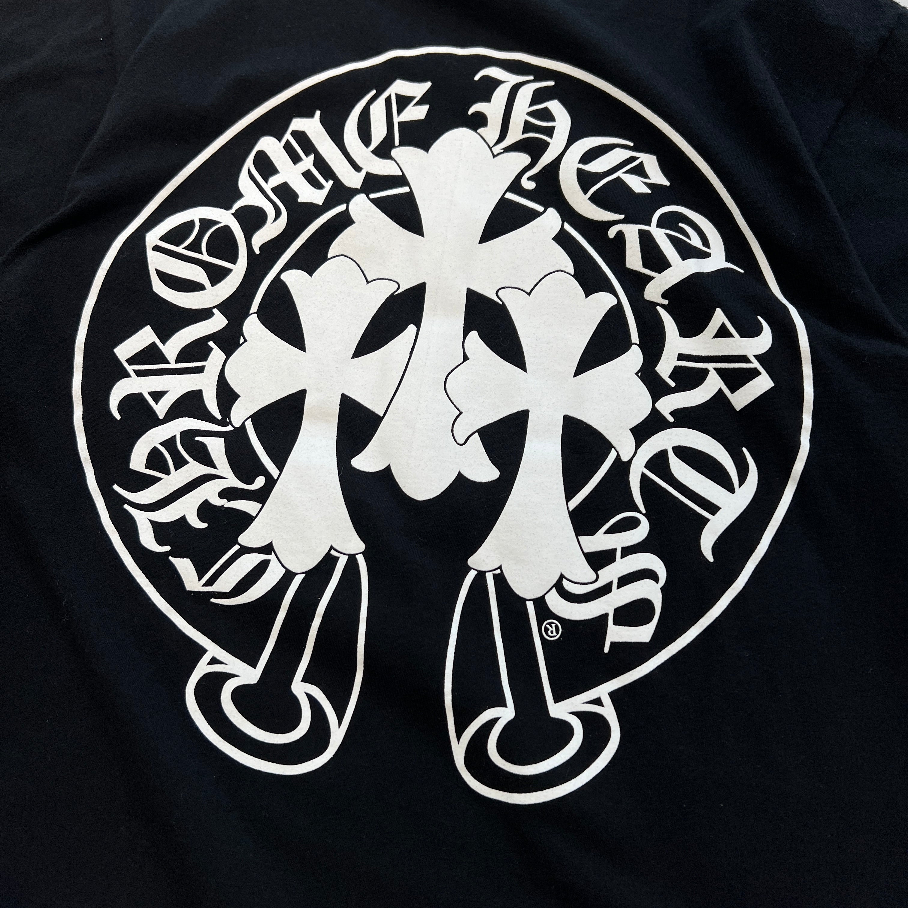 CHROME HEARTS Back 3 Cemetery Cross Horseshoe Tee Size S クロムハーツ バック 3セメタリークロス ホースシュー Tシャツ サイズS