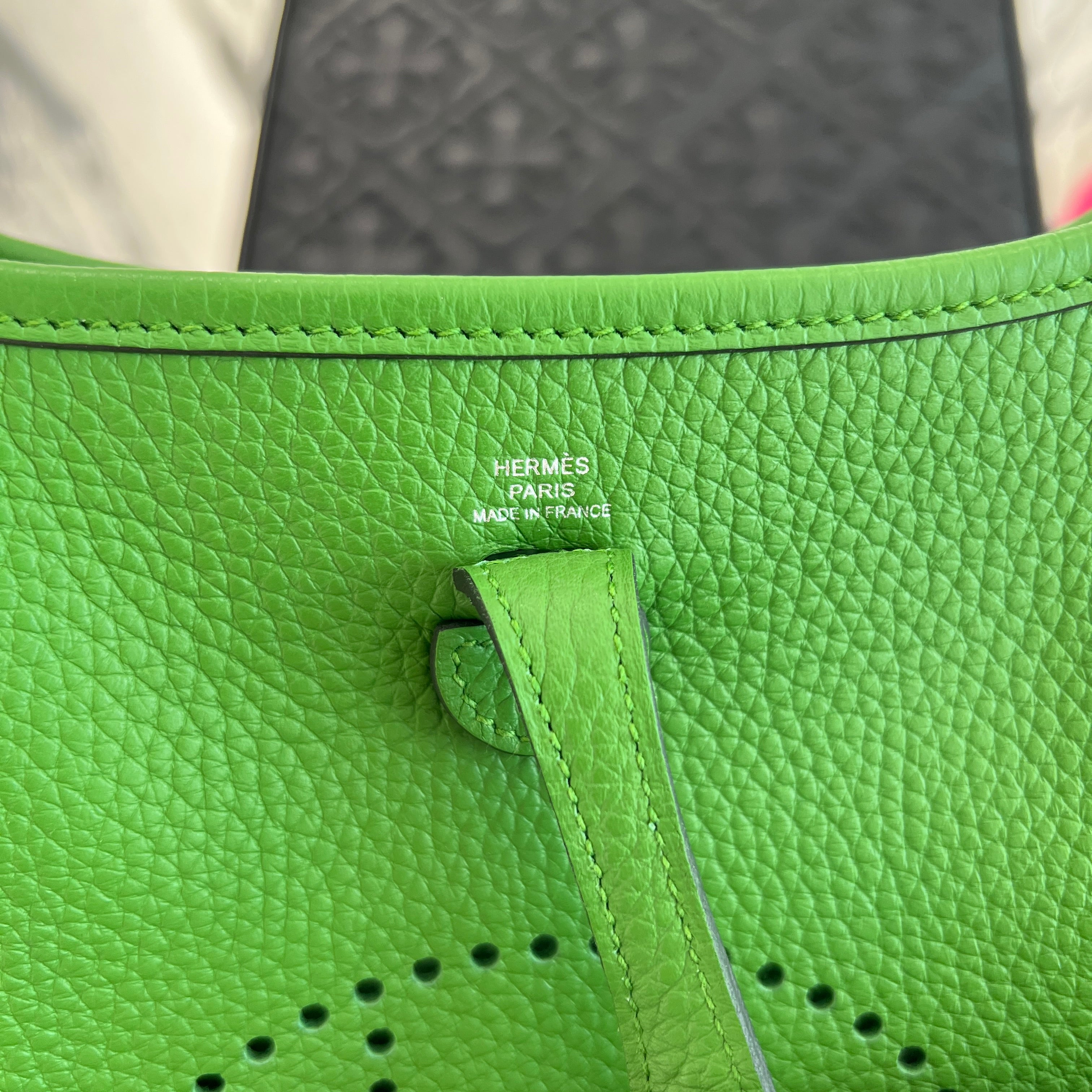 HERMES Evelyn TPM "Vert Yucca" B刻印 エルメス エブリン TPM "ヴェールユッカ" レザーショルダーバッグ B刻印
