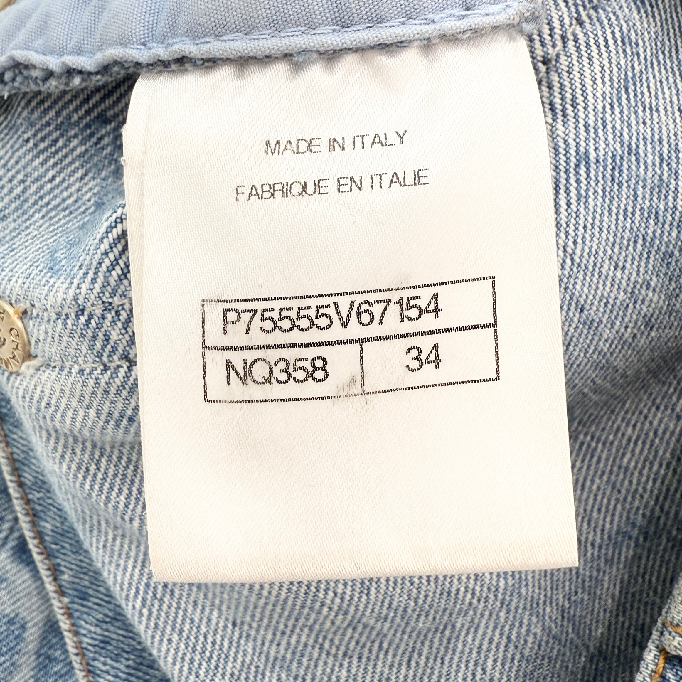 CHANEL 2023AW Coco Mark Print Flare Cut Denim Pants P75555V67154