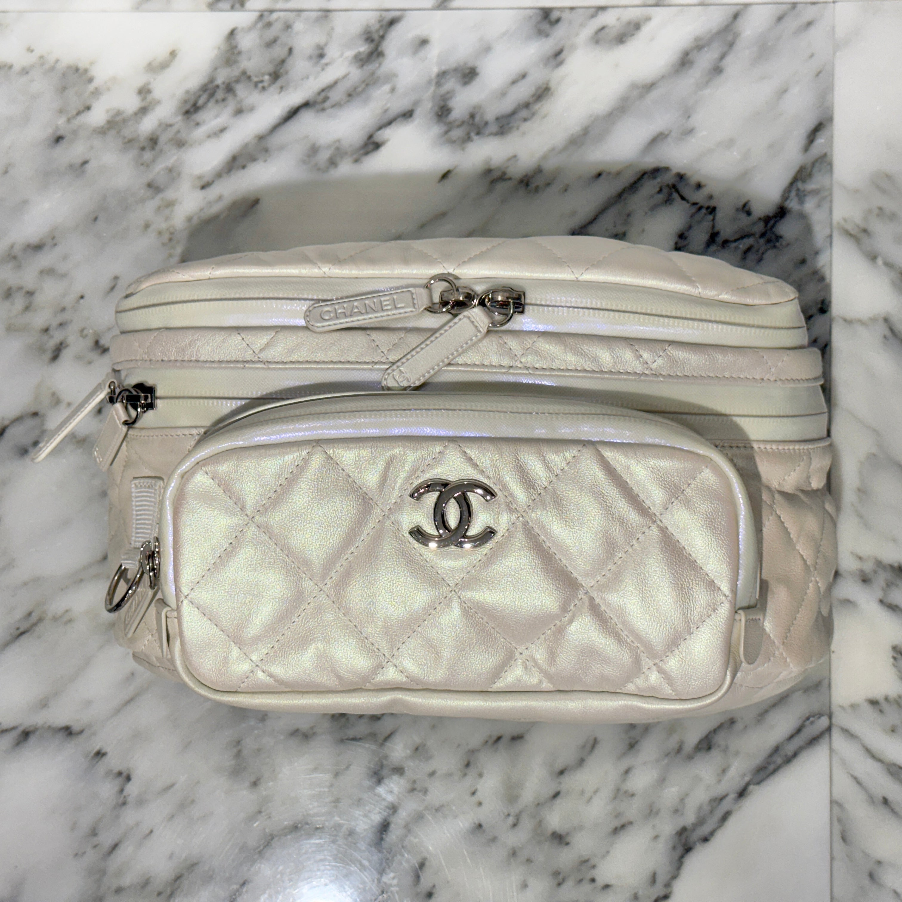 CHANEL Coco Mark Calf Skin Leather 2Way Waist Shoulder Bag シャネル ココマーク カーフスキンレザー 2WAY ウェストポーチ