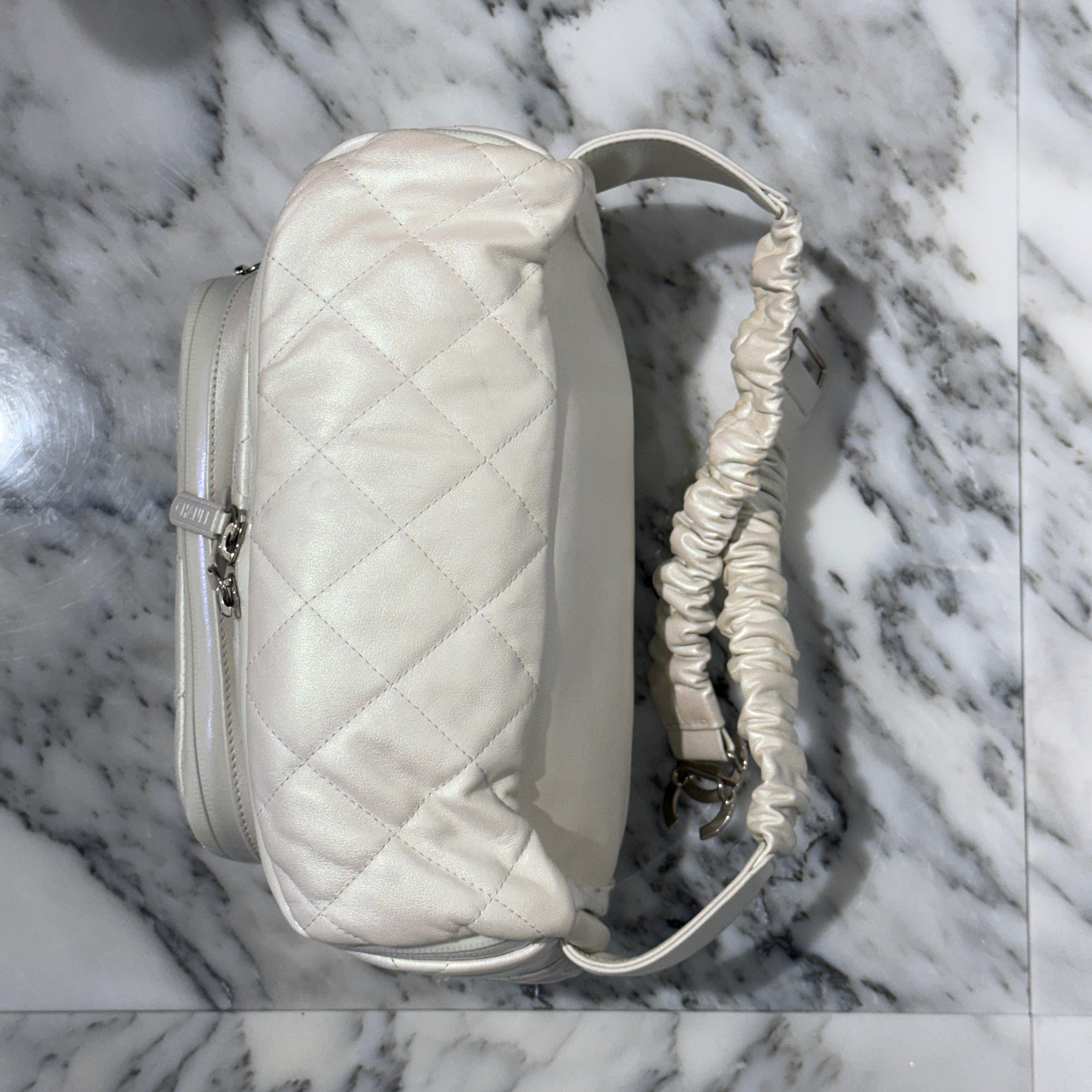 CHANEL Coco Mark Calf Skin Leather 2Way Waist Shoulder Bag