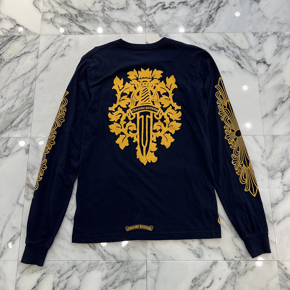 CHROME HEARTS Floral Cross Vine Dagger Long Sleeve Tee Size M