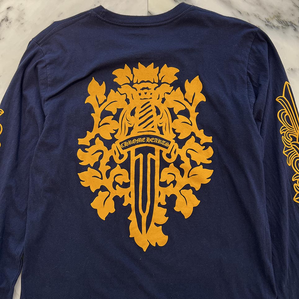 CHROME HEARTS Floral Cross Vine Dagger Long Sleeve Tee Size M
