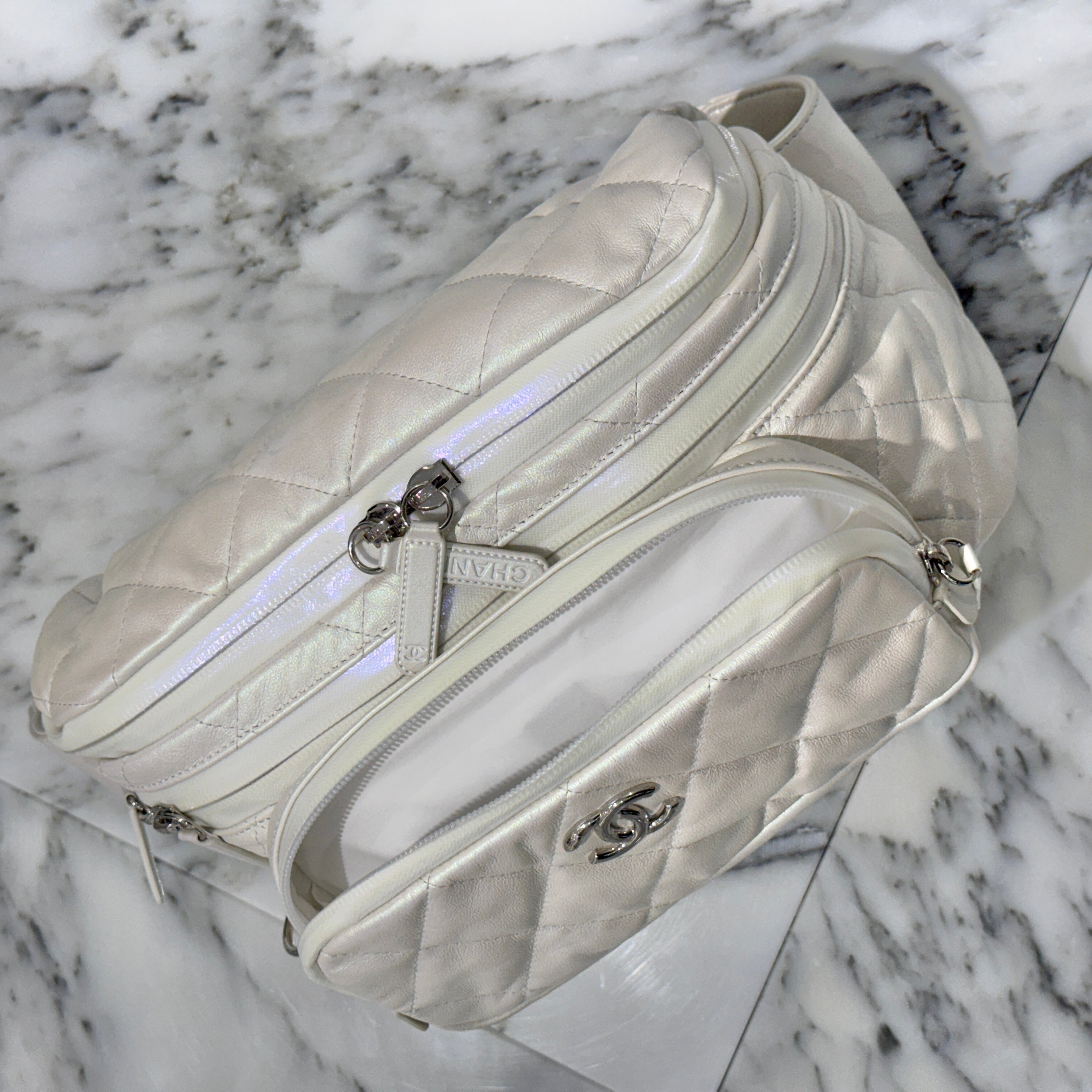 CHANEL Coco Mark Calf Skin Leather 2Way Waist Shoulder Bag シャネル ココマーク カーフスキンレザー 2WAY ウェストポーチ