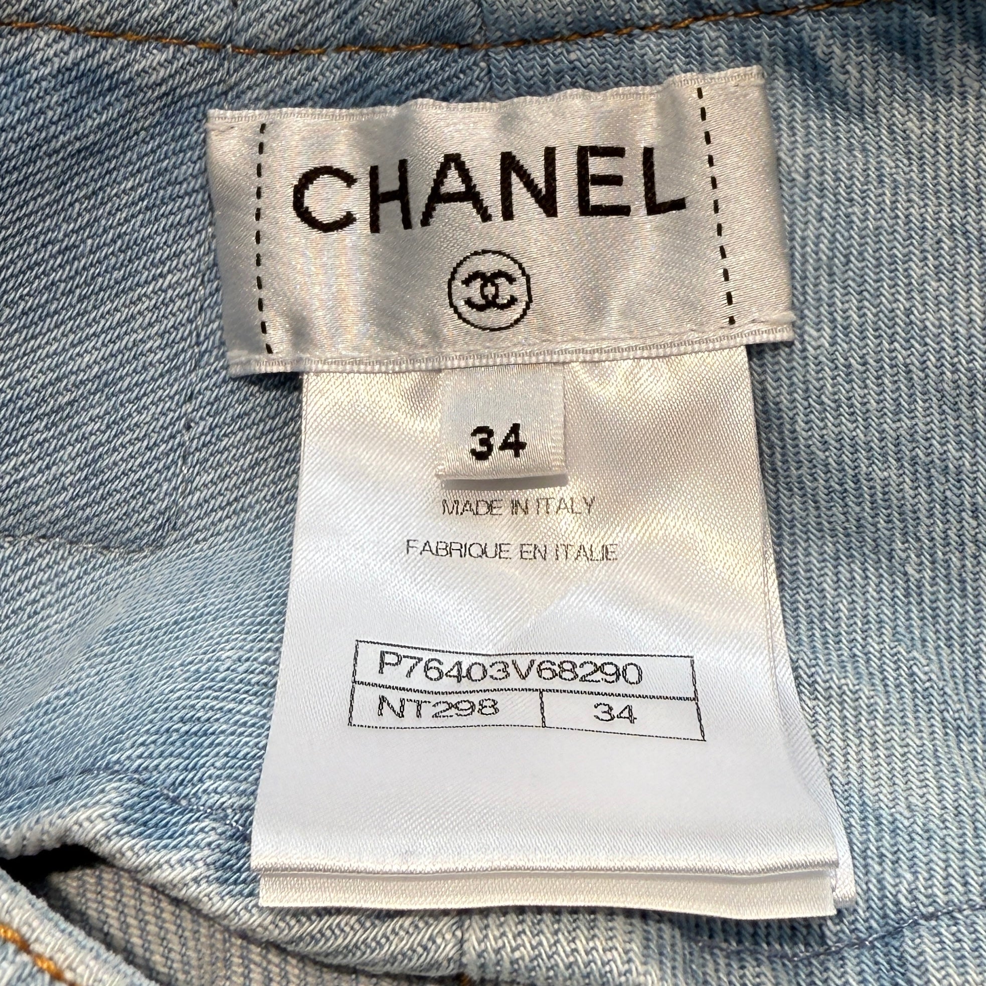 CHANEL 2024 Cruise Gradient Mini Denim Shorts P75403V68290 Size 34 シャネル 2024クルーズ グラデーション ミニ デニムショーツ サイズ34