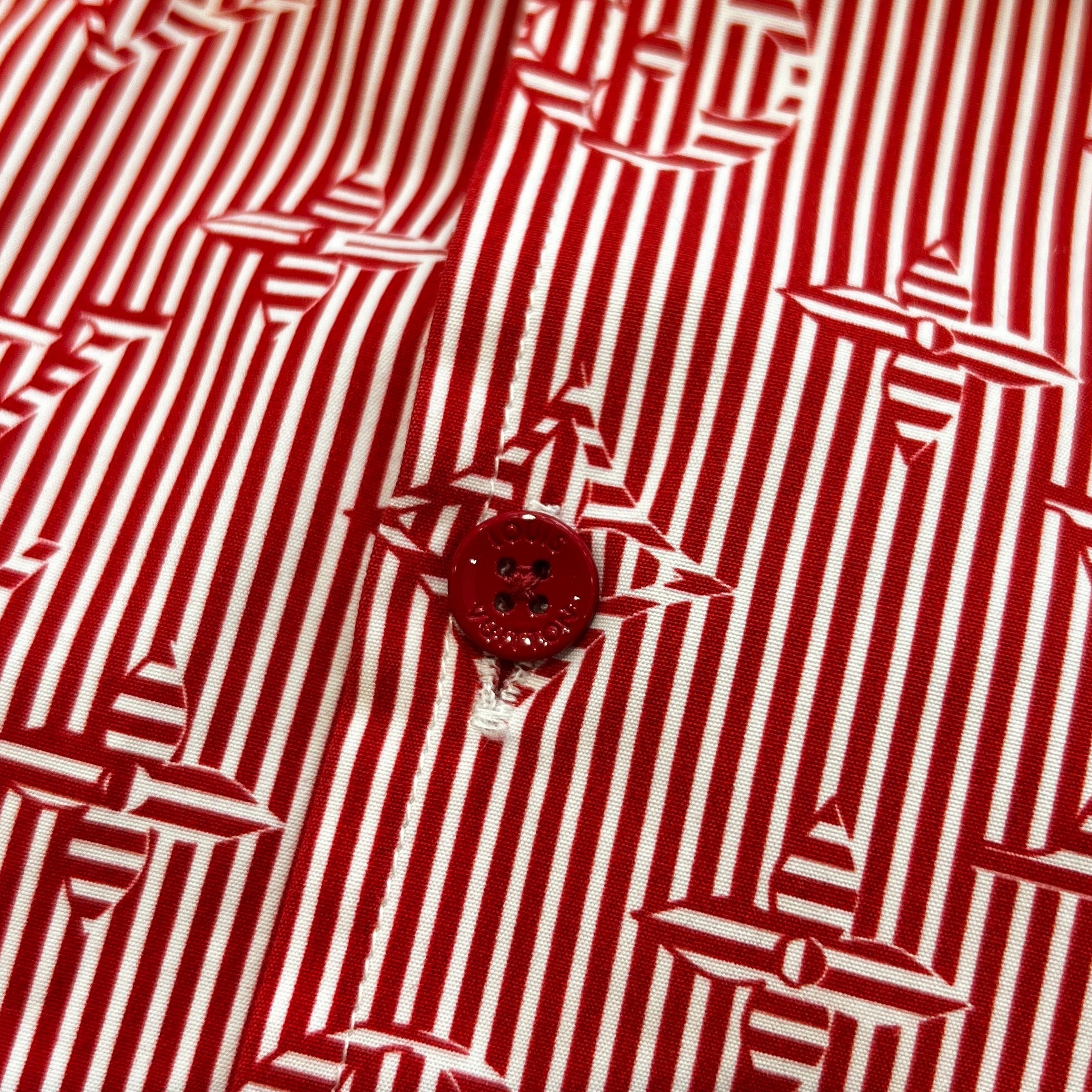 LOUIS VUITTON 2023SS Signature Stripe Monogram Short Sleeve Shirt HOS53W Size S ルイヴィトン シグネチャーストライプ モノグラム 半袖シャツ サイズS