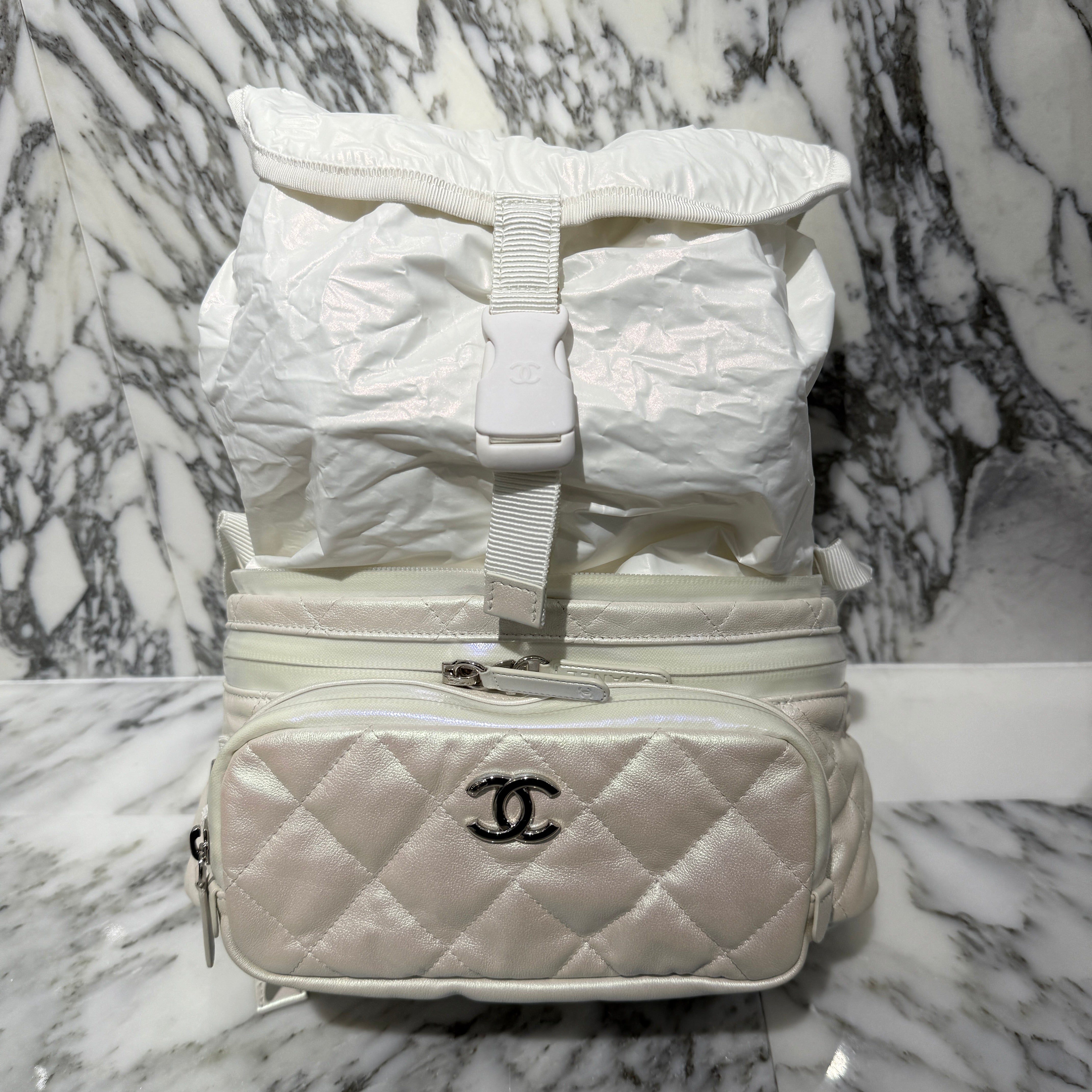CHANEL Coco Mark Calf Skin Leather 2Way Waist Shoulder Bag
