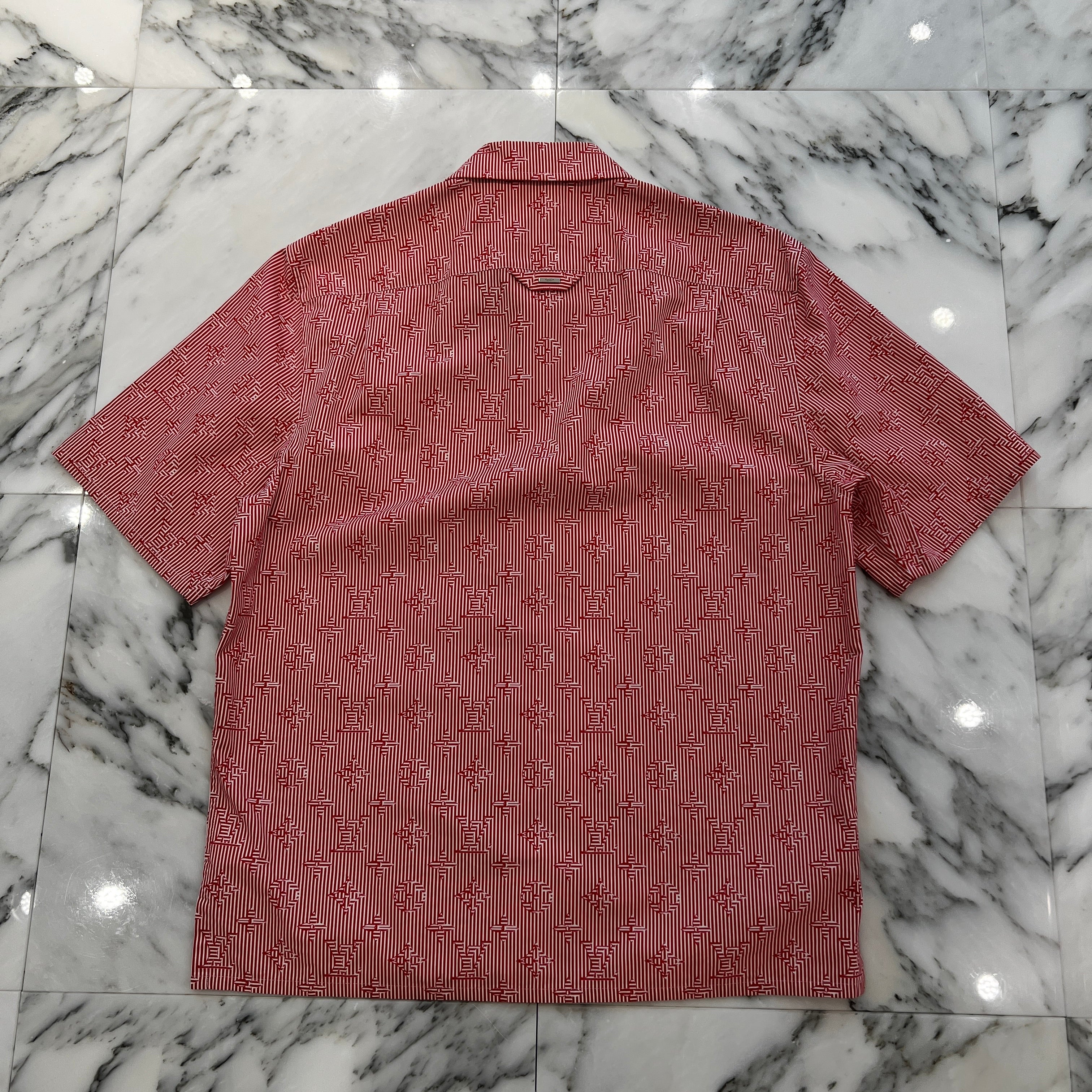 LOUIS VUITTON 2023SS Signature Stripe Monogram Short Sleeve Shirt HOS53W Size S ルイヴィトン シグネチャーストライプ モノグラム 半袖シャツ サイズS