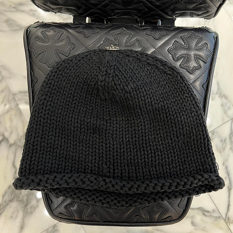 CHROME HEARTS Cashmere Leather 1 Cross Patch Beanie クロムハーツ カシミヤ レザー 1クロスパッチ ビーニー