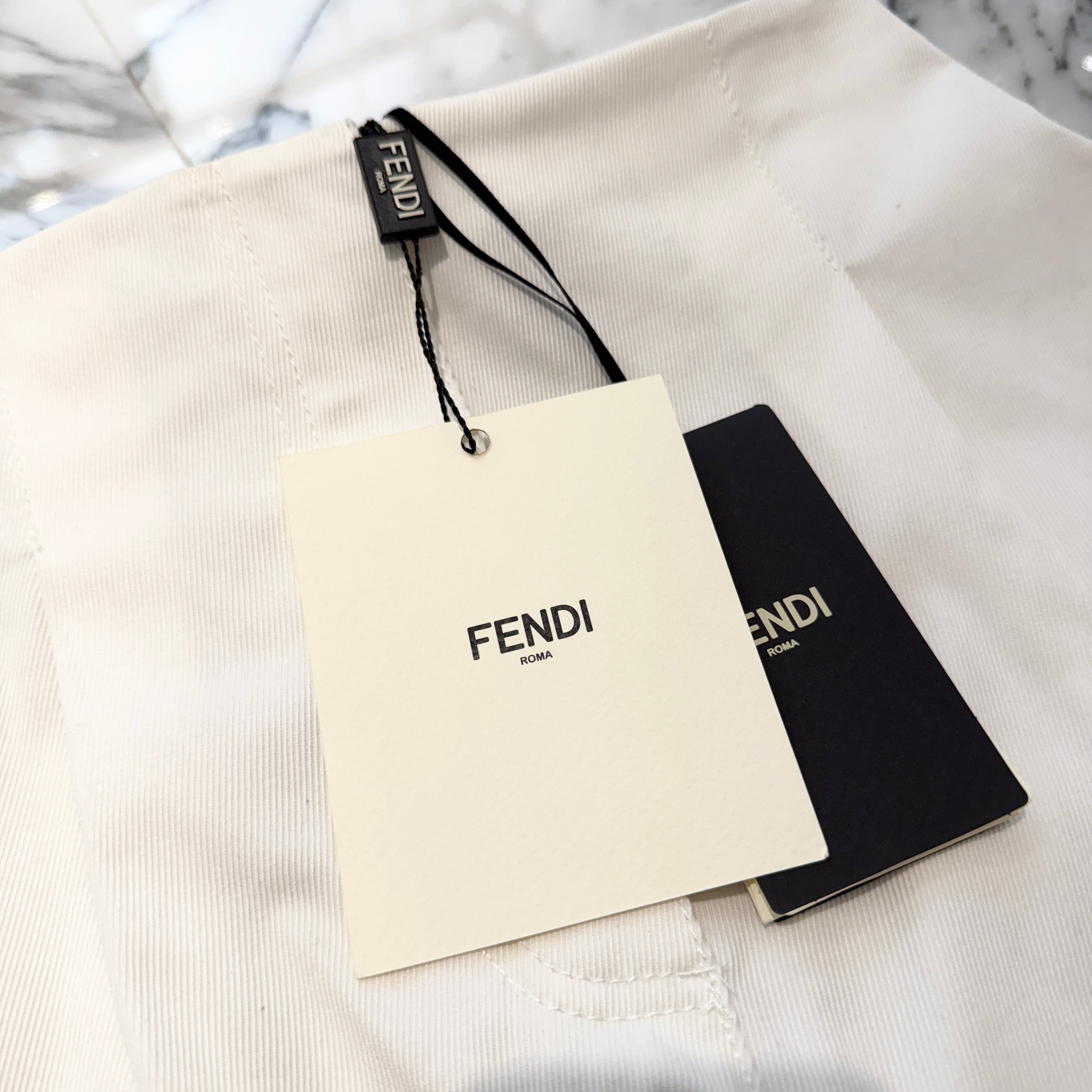 FENDI 2023AW FD Gold Emblem Cotton Pantalon Shorts FLP766 AK6E Size 38 フェンディ FDゴールドエンブレム コットン パンタロンショーツ サイズ38