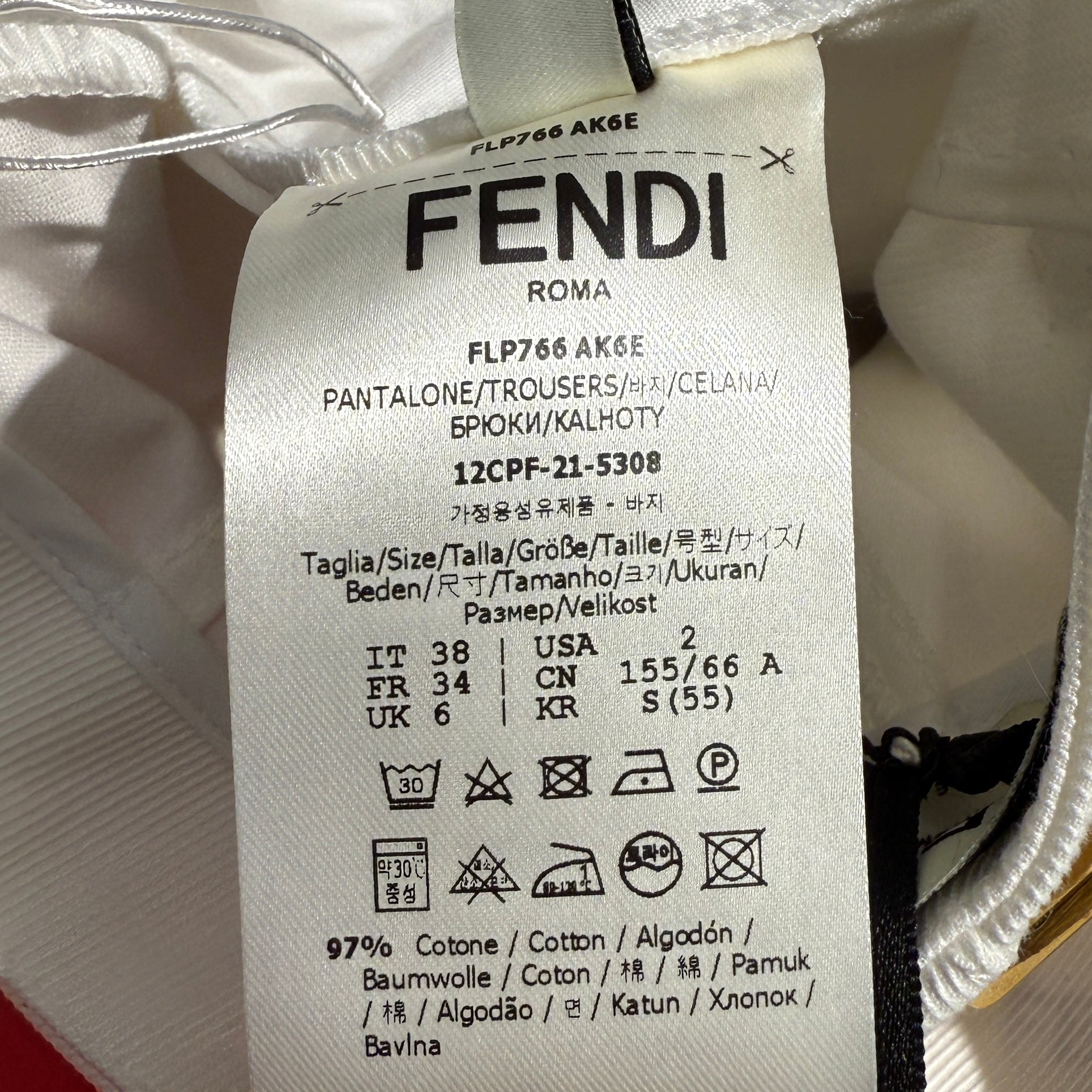FENDI 2023AW FD Gold Emblem Cotton Pantalon Shorts FLP766 AK6E Size 38 フェンディ FDゴールドエンブレム コットン パンタロンショーツ サイズ38