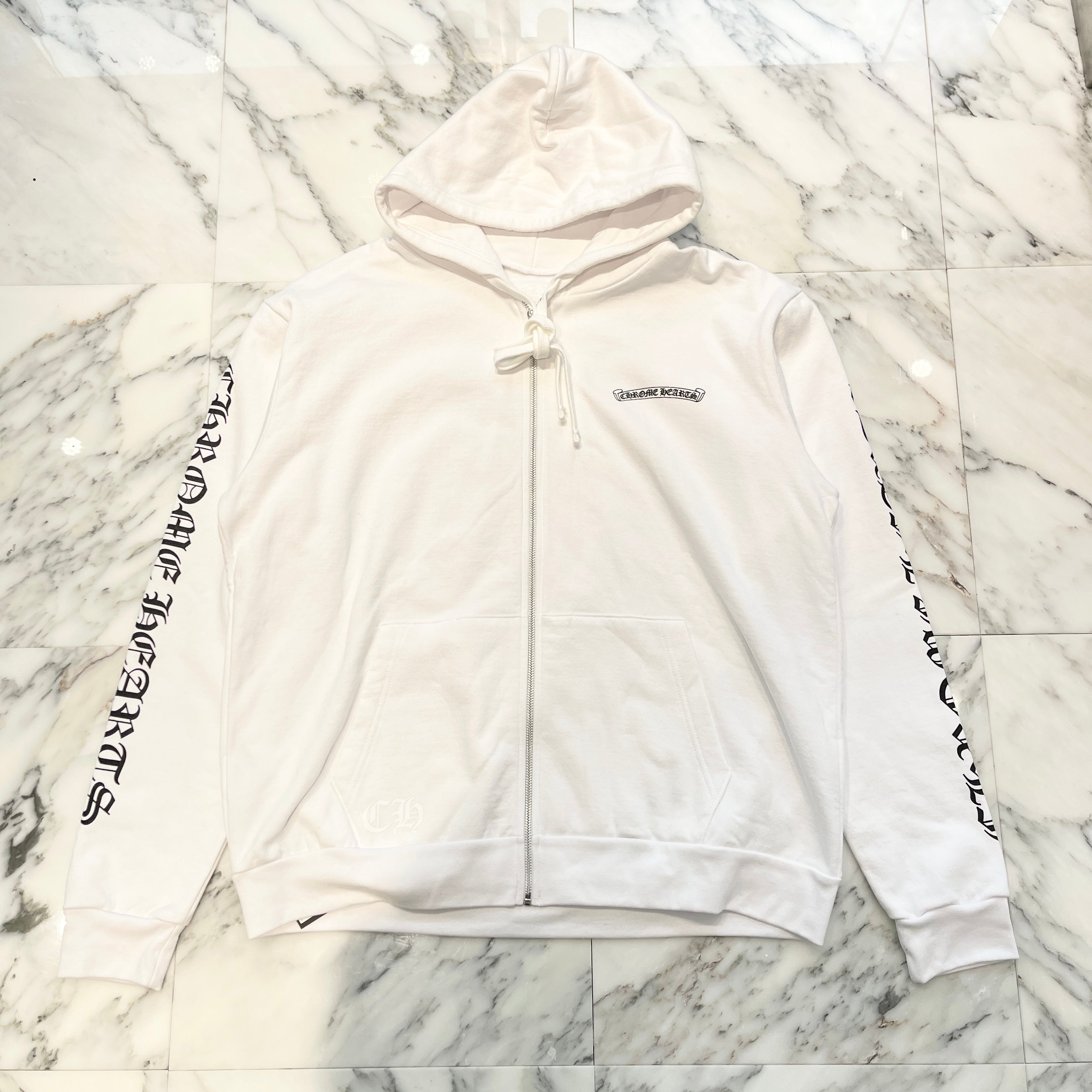 CHROME HEARTS Back Scroll Label Logo Zip Up Hoodie Size L クロムハーツ バックスクロールラベルロゴジップアップフーディ サイズL