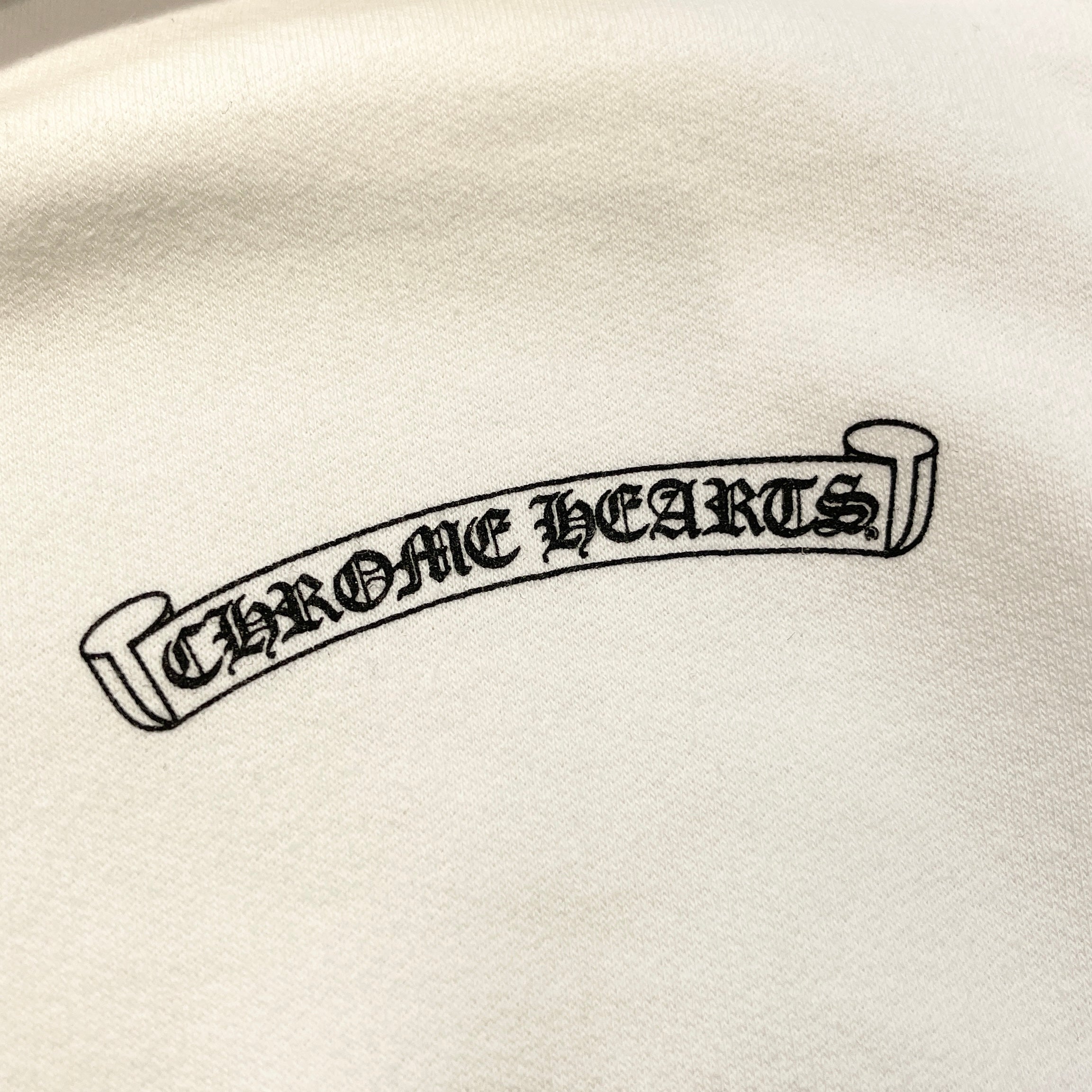 CHROME HEARTS Back Scroll Label Logo Zip Up Hoodie Size L クロム