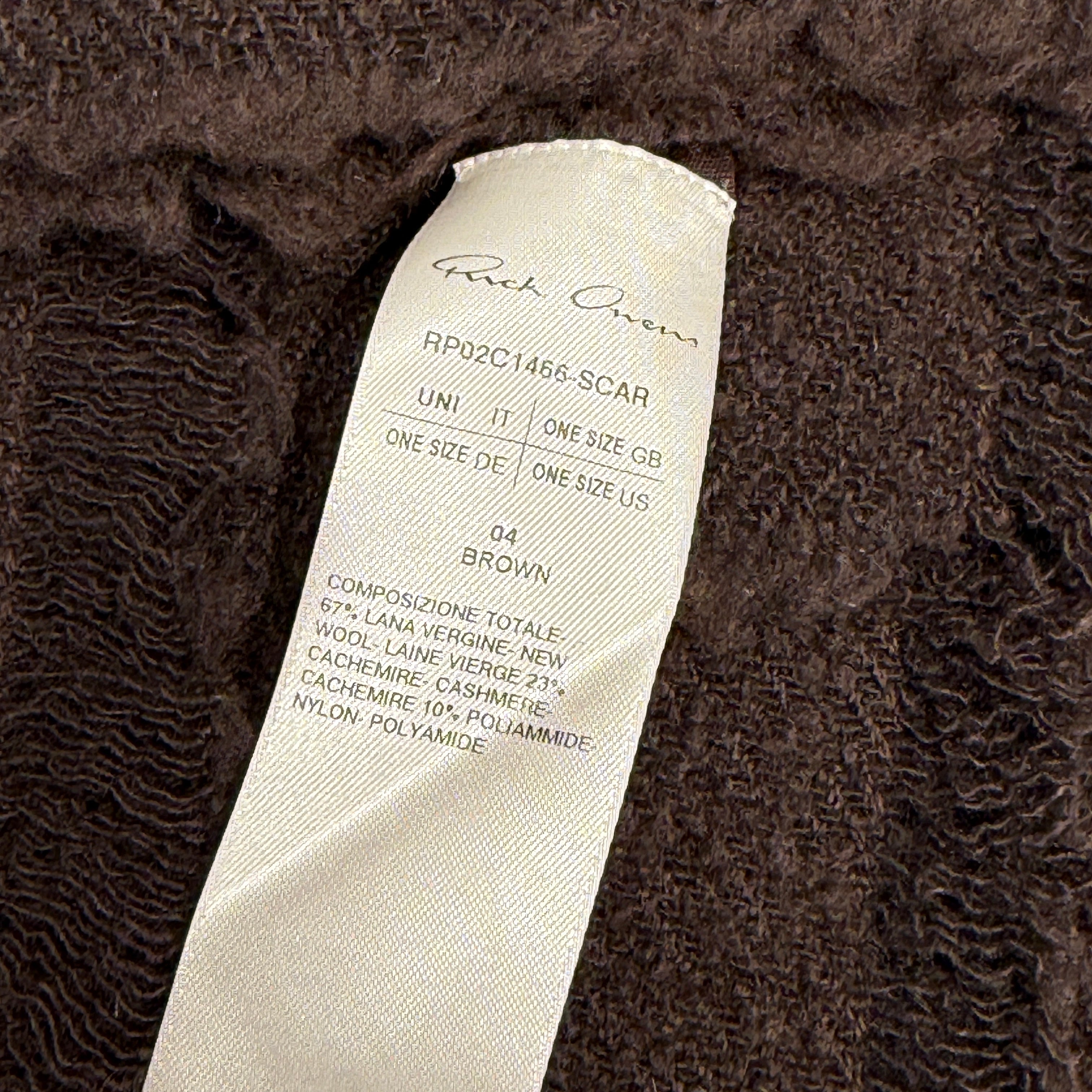 Rick Owens 2023AW Cashmere Mix Wool Scarf RP02C1466-SCAR Size ONE SIZE リックオウェンス カシミヤ混 ウールスカーフ