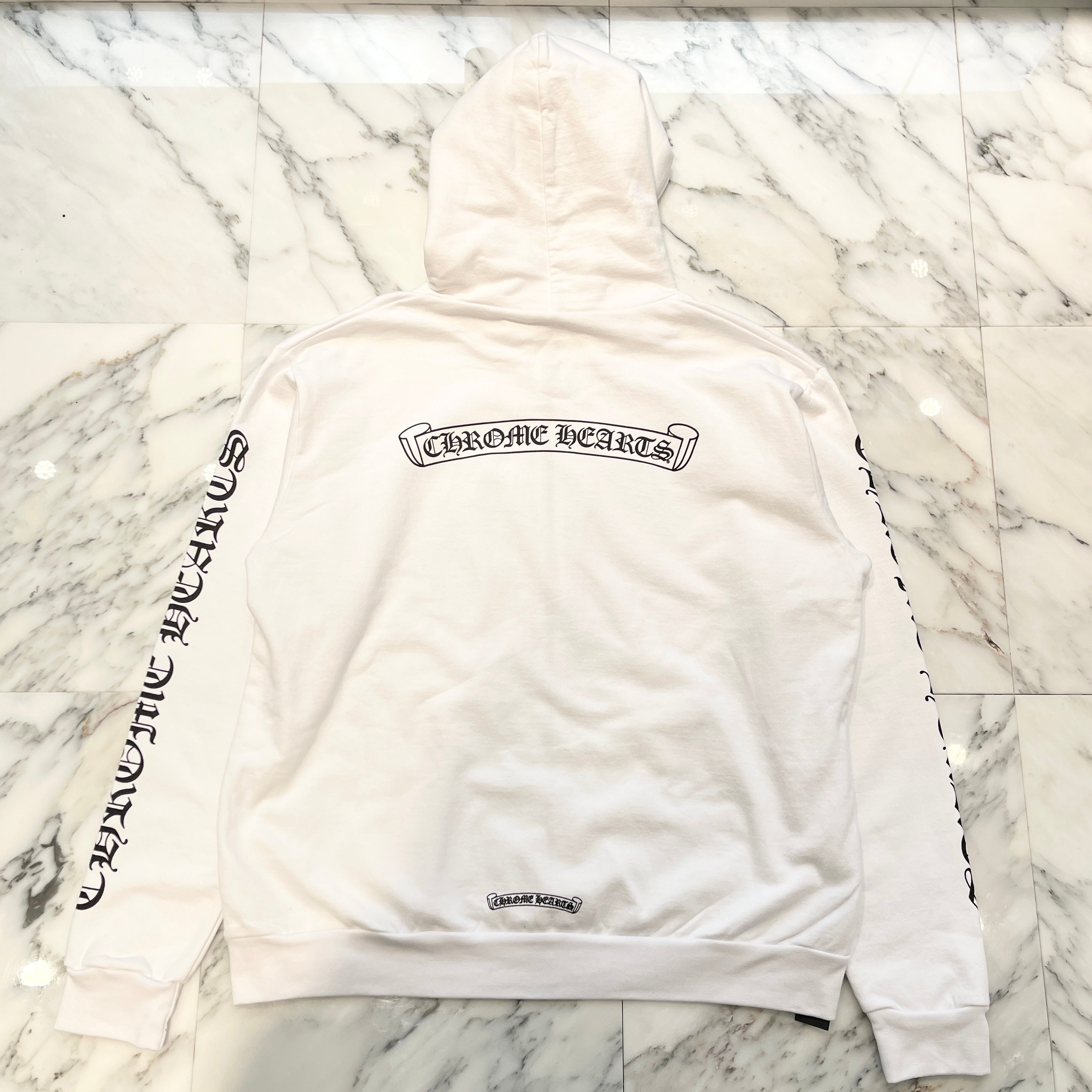 CHROME HEARTS Back Scroll Label Logo Zip Up Hoodie Size L クロムハーツ バックスクロールラベルロゴジップアップフーディ サイズL