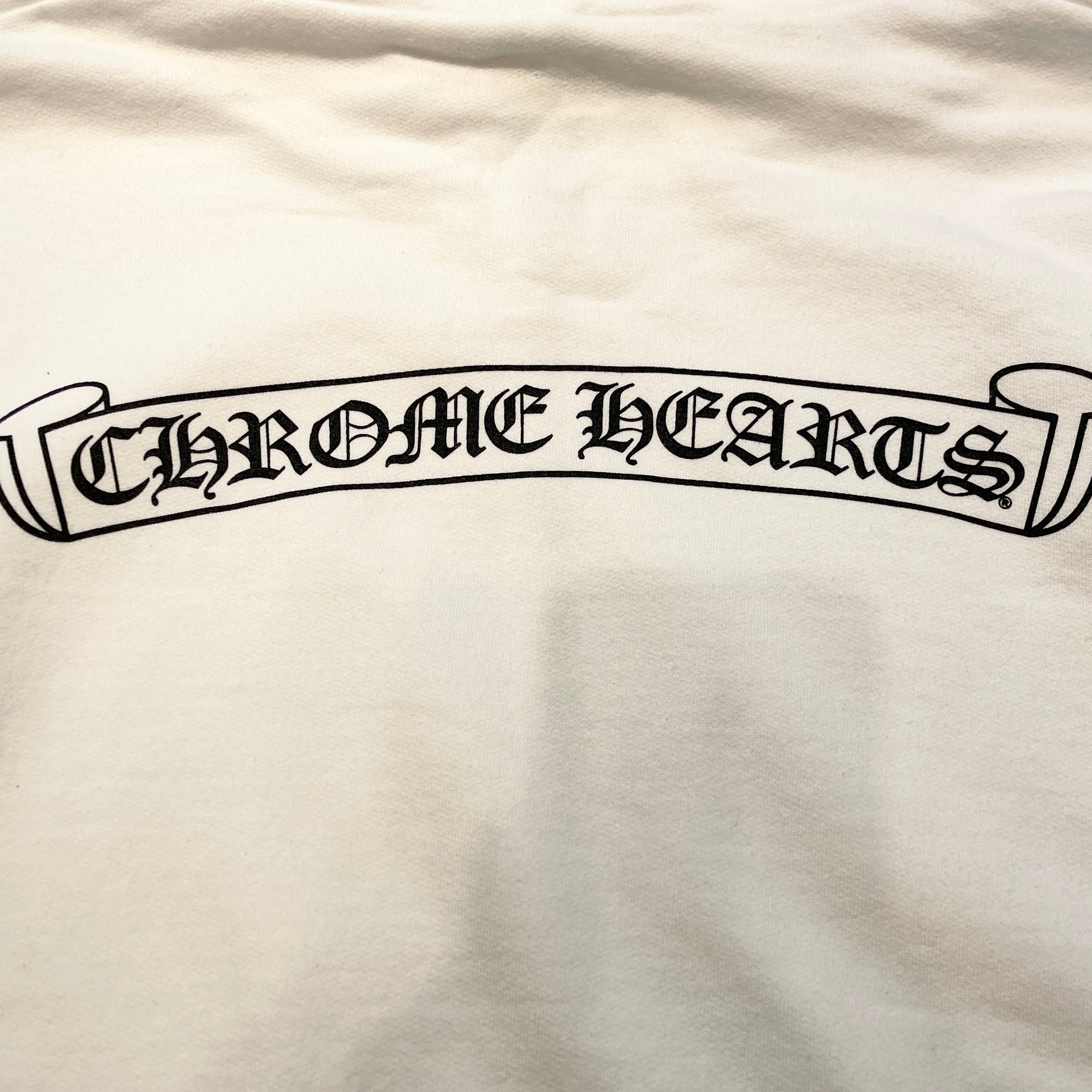 CHROME HEARTS Back Scroll Label Logo Zip Up Hoodie Size L クロム