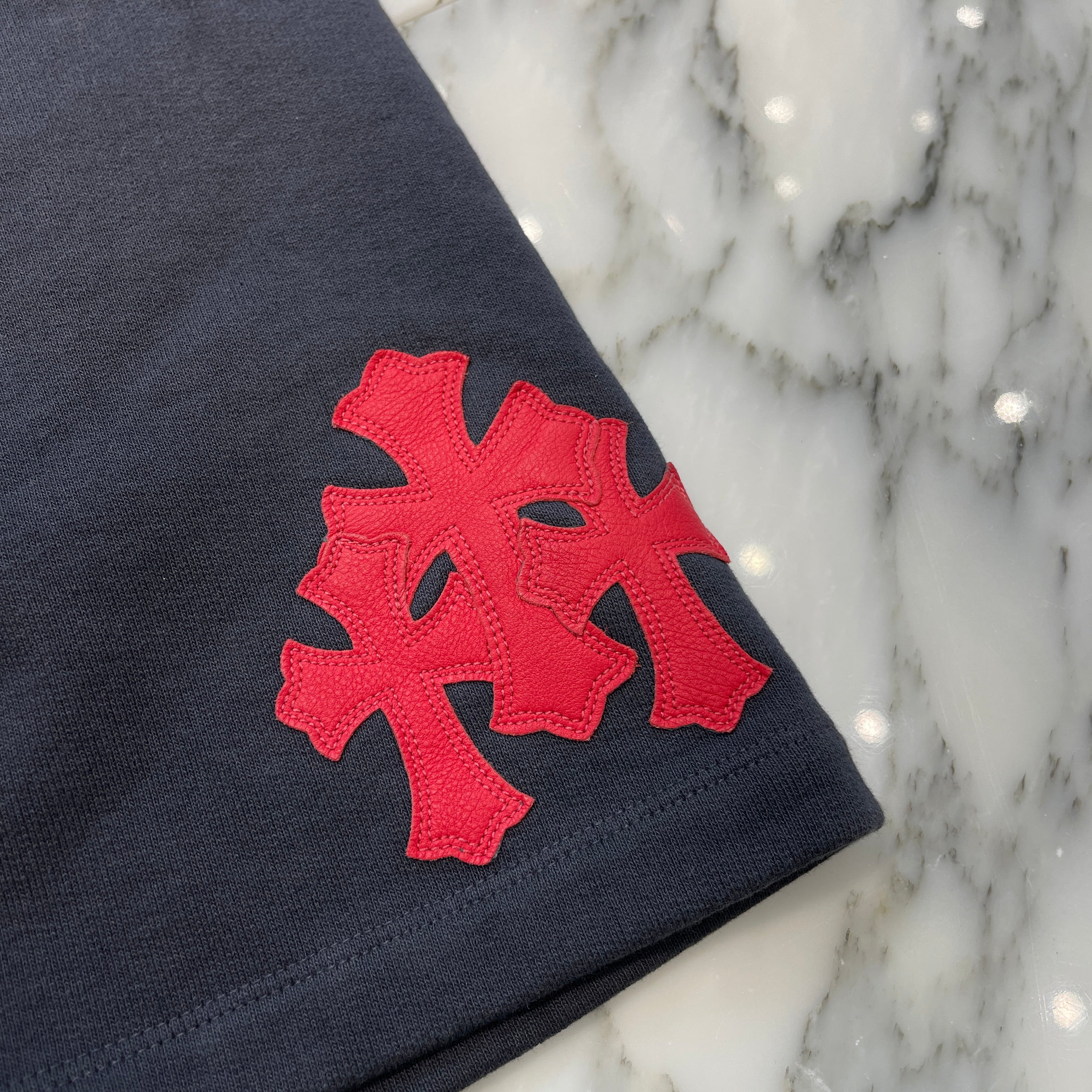 CHROME HEARTS GRP Y NOT 3 Cemetery Cross Patch Sweat Shorts Size L クロムハーツ GRP ワイノット 3 セメタリー クロスパッチ スウェットショーツ サイズL