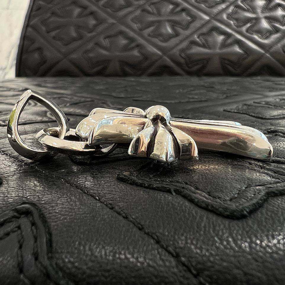 CHROME HEARTS Small CH Cross Pendant With Bail クロムハーツ スモール CHクロス ペンダント ウィズ ベイル シルバー925