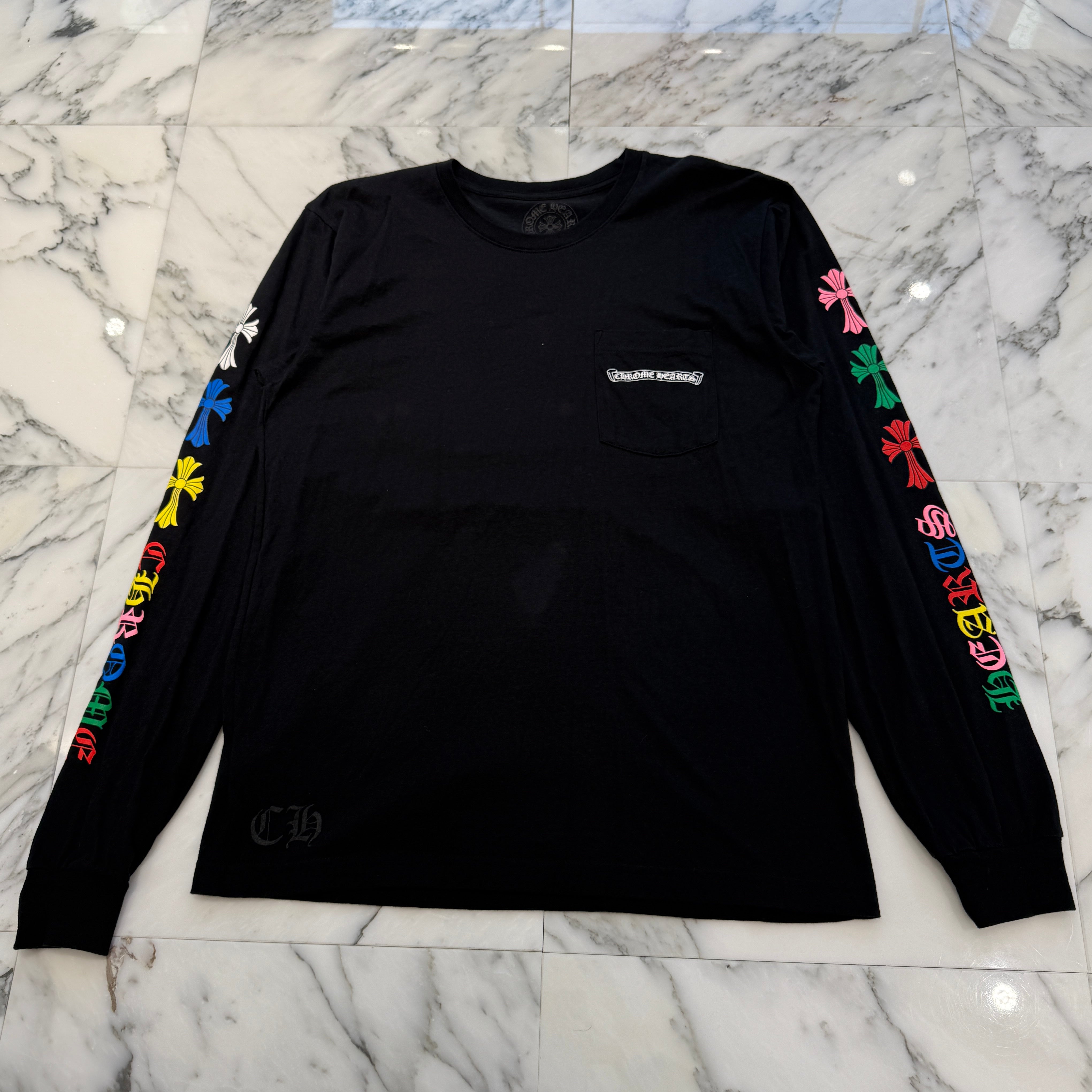 CHROME HEARTS MLTCOL CEM CRS Long Sleeve Tee Size L クロムハーツ マルチカラー セメタリークロス ロングスリーブTシャツ サイズL