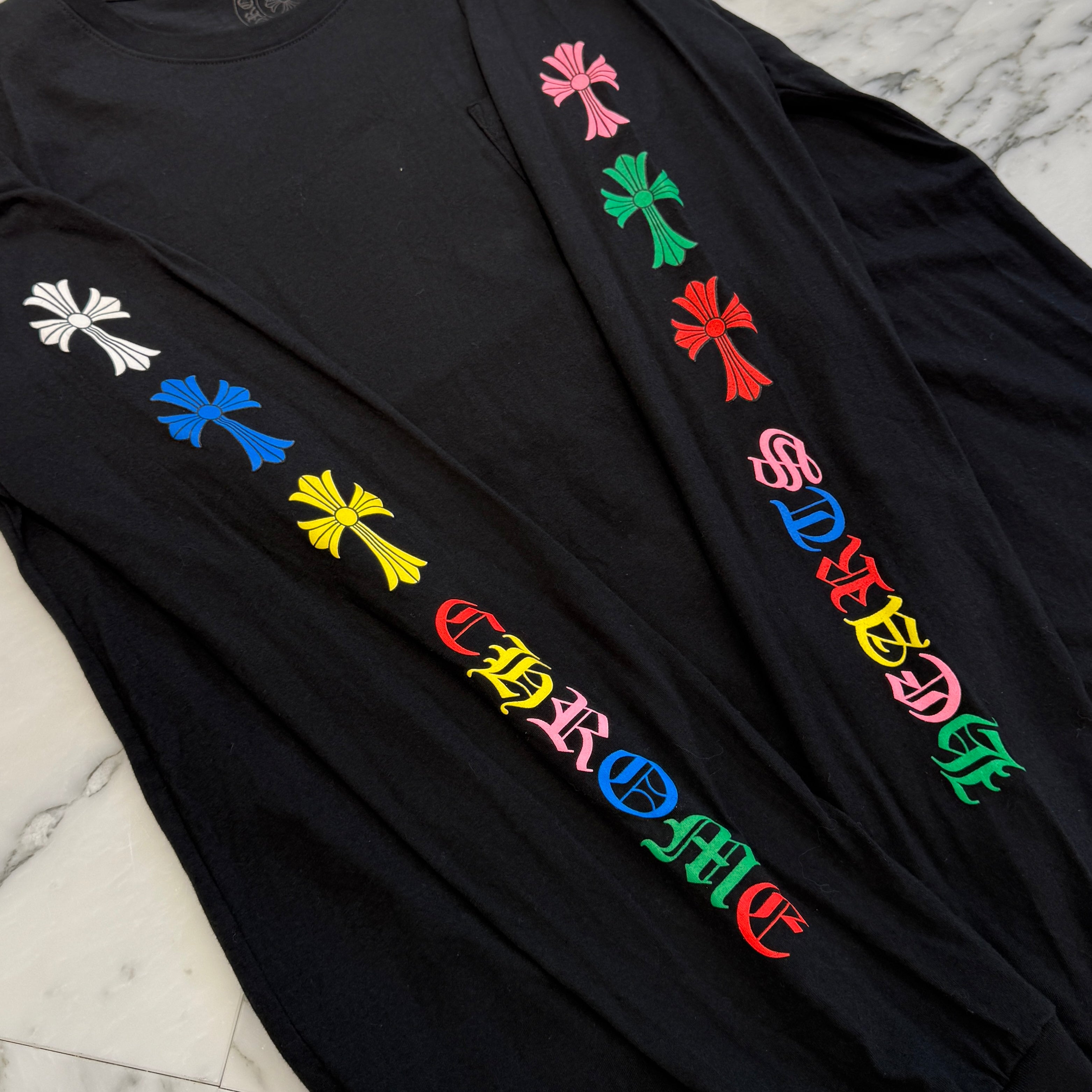 CHROME HEARTS MLTCOL CEM CRS Long Sleeve Tee Size L クロムハーツ マルチカラー セメタリークロス ロングスリーブTシャツ サイズL