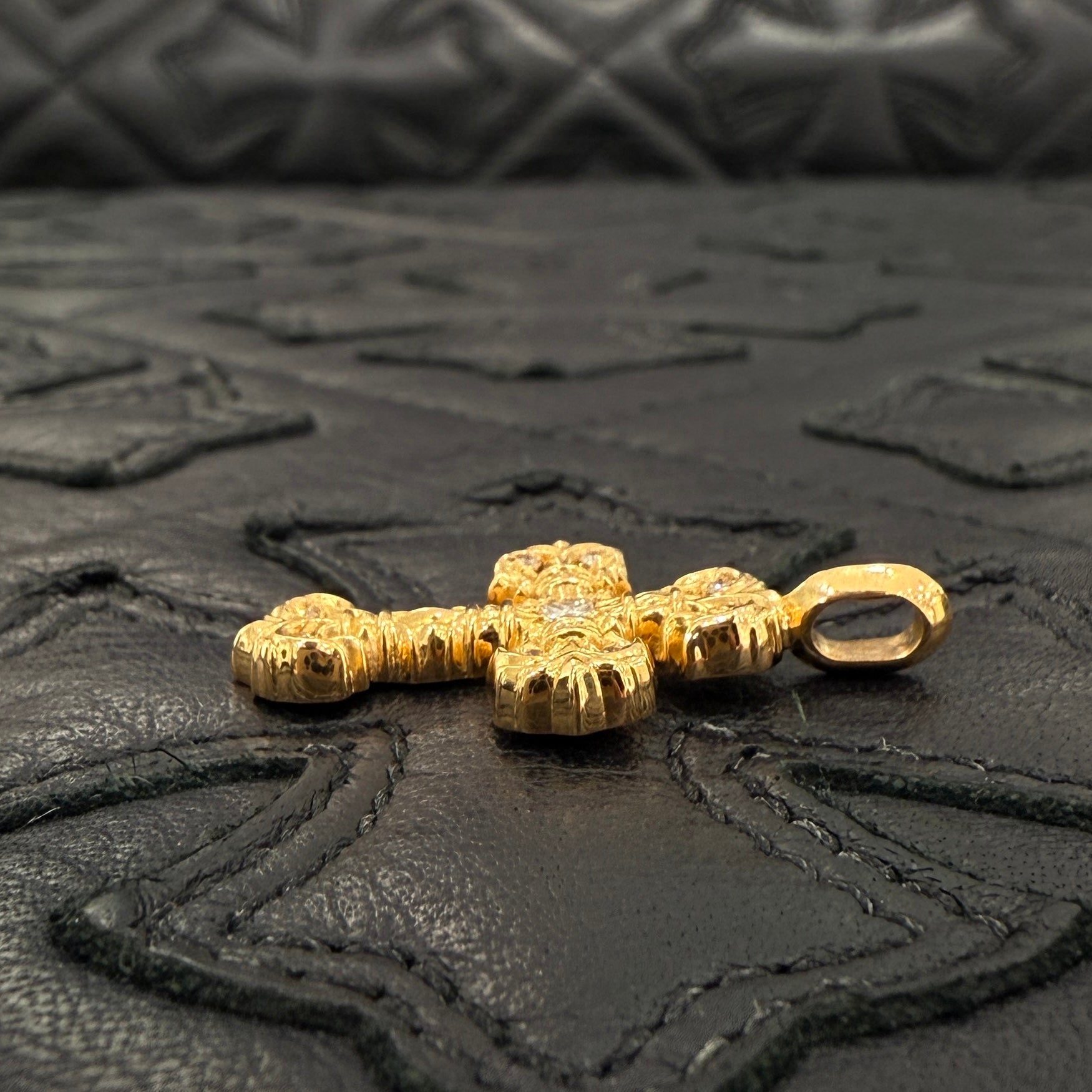 CHROME HEARTS 22K Tiny Filigree Cross Pave Diamond Pendent Top クロムハーツ 22K タイニー フィリグリークロス パヴェダイヤモンド ペンダント トップ