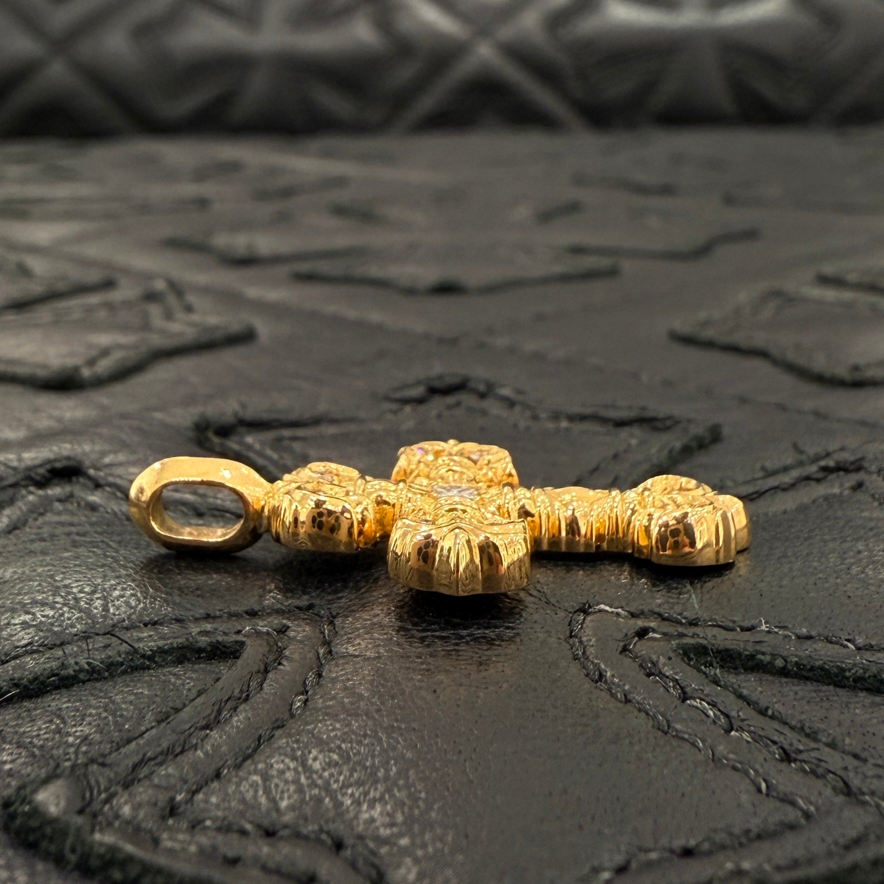 CHROME HEARTS 22K Tiny Filigree Cross Pave Diamond Pendent Top クロムハーツ 22K タイニー フィリグリークロス パヴェダイヤモンド ペンダント トップ