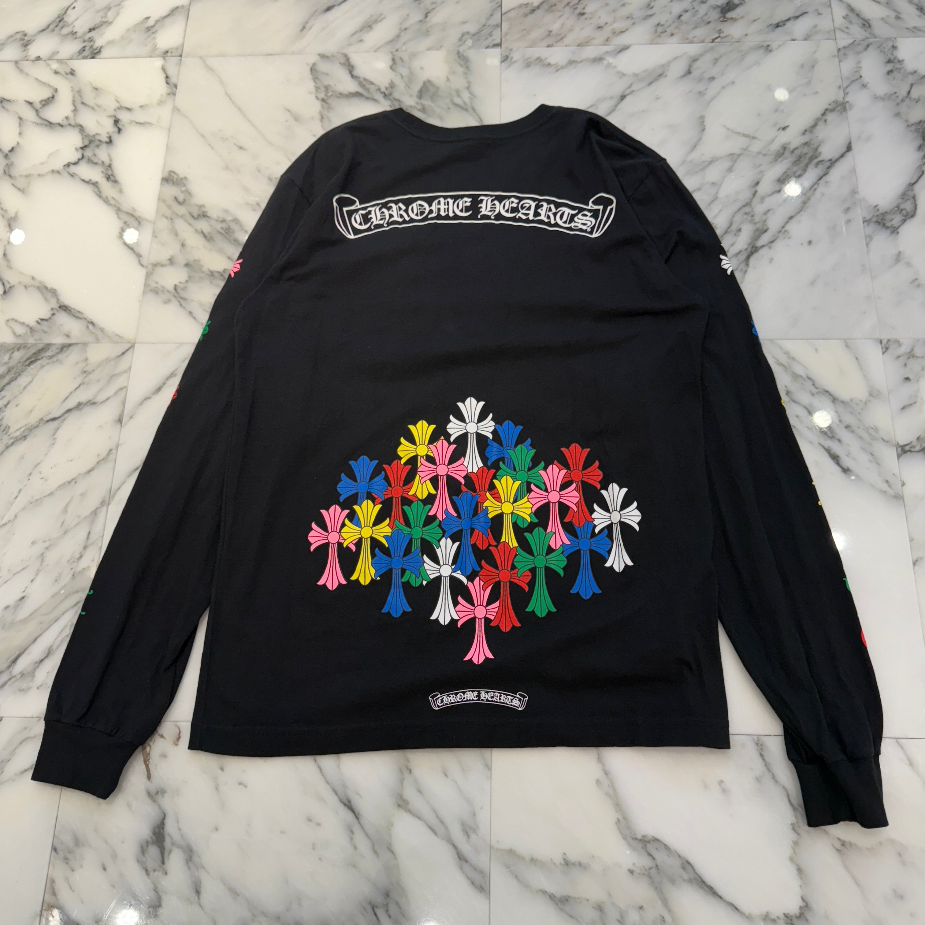 CHROME HEARTS MLTCOL CEM CRS Long Sleeve Tee Size L クロムハーツ マルチカラー セメタリークロス ロングスリーブTシャツ サイズL