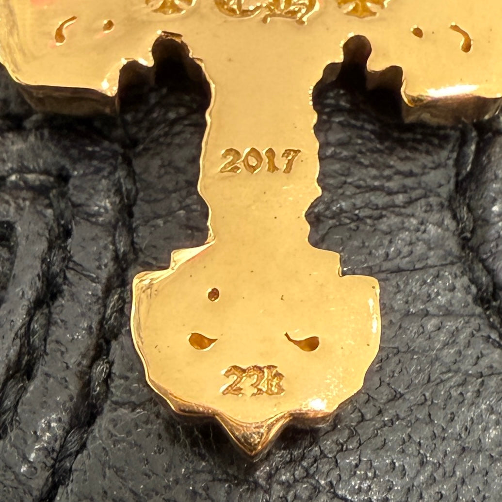 CHROME HEARTS 22K Tiny Filigree Cross Pave Diamond Pendent Top クロムハーツ 22K タイニー フィリグリークロス パヴェダイヤモンド ペンダント トップ