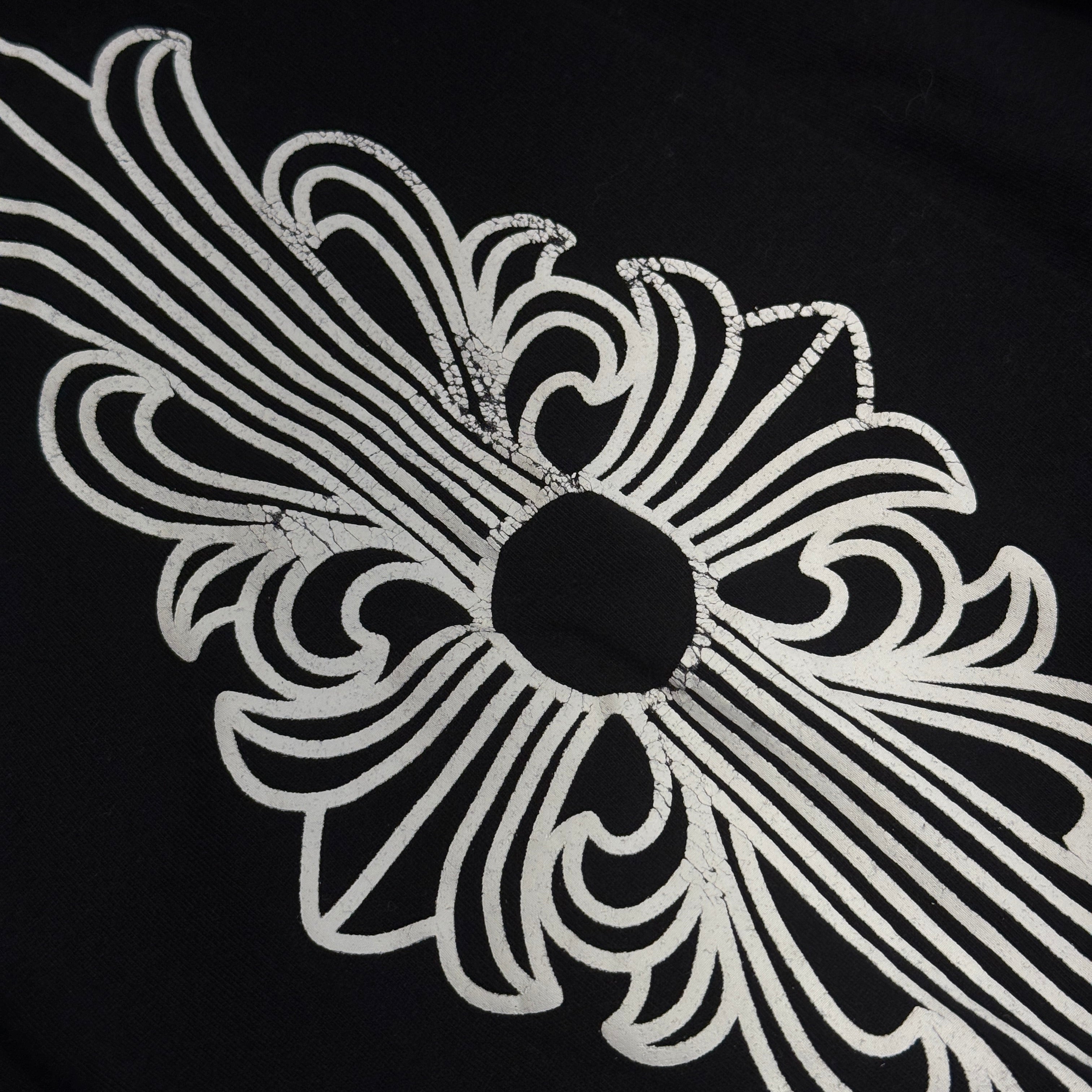 CHROME HEARTS Neck Logo Floral Cross Horseshoe Long Sleeve Tee Size L クロムハーツ ネックロゴ フローラルクロス ホースシュー ロングスリーブTシャツ サイズL