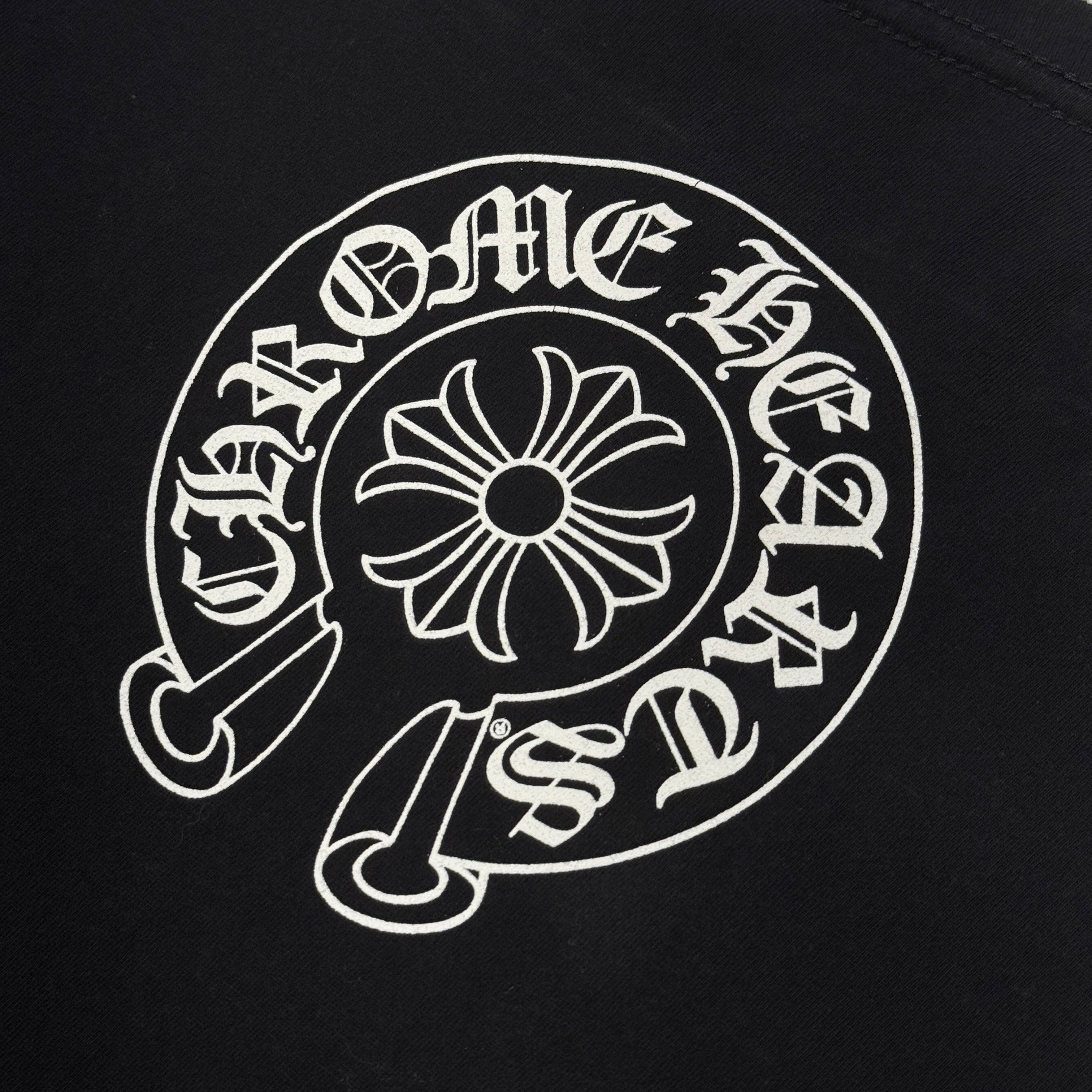 CHROME HEARTS Neck Logo Floral Cross Horseshoe Long Sleeve Tee Size L クロムハーツ ネックロゴ フローラルクロス ホースシュー ロングスリーブTシャツ サイズL