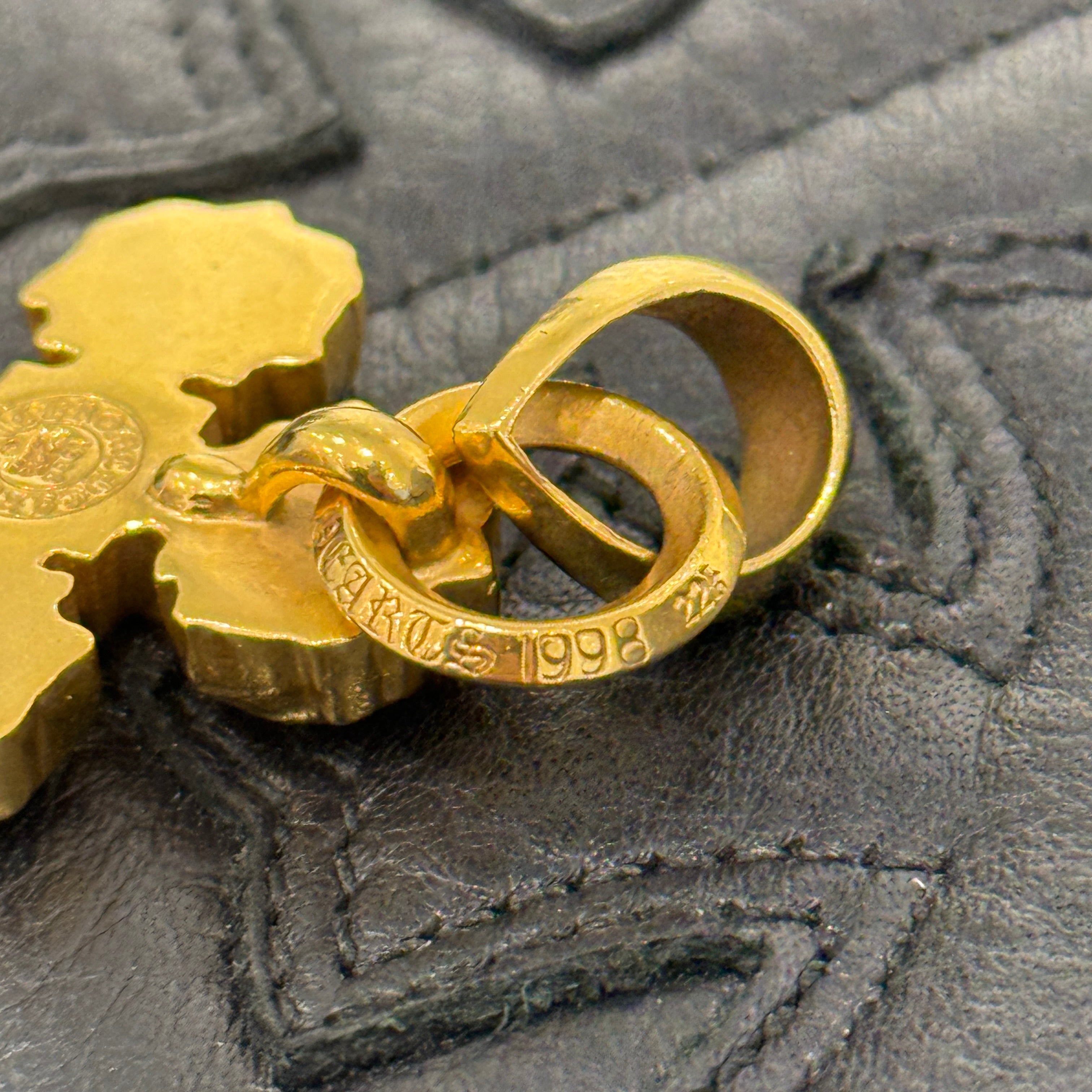 CHROME HEARTS 22K Filig Cross-XSM P D Pendant Top クロムハーツ 22K フィリグリークロスXS PAVEダイヤ ゴールド ペンダントトップ