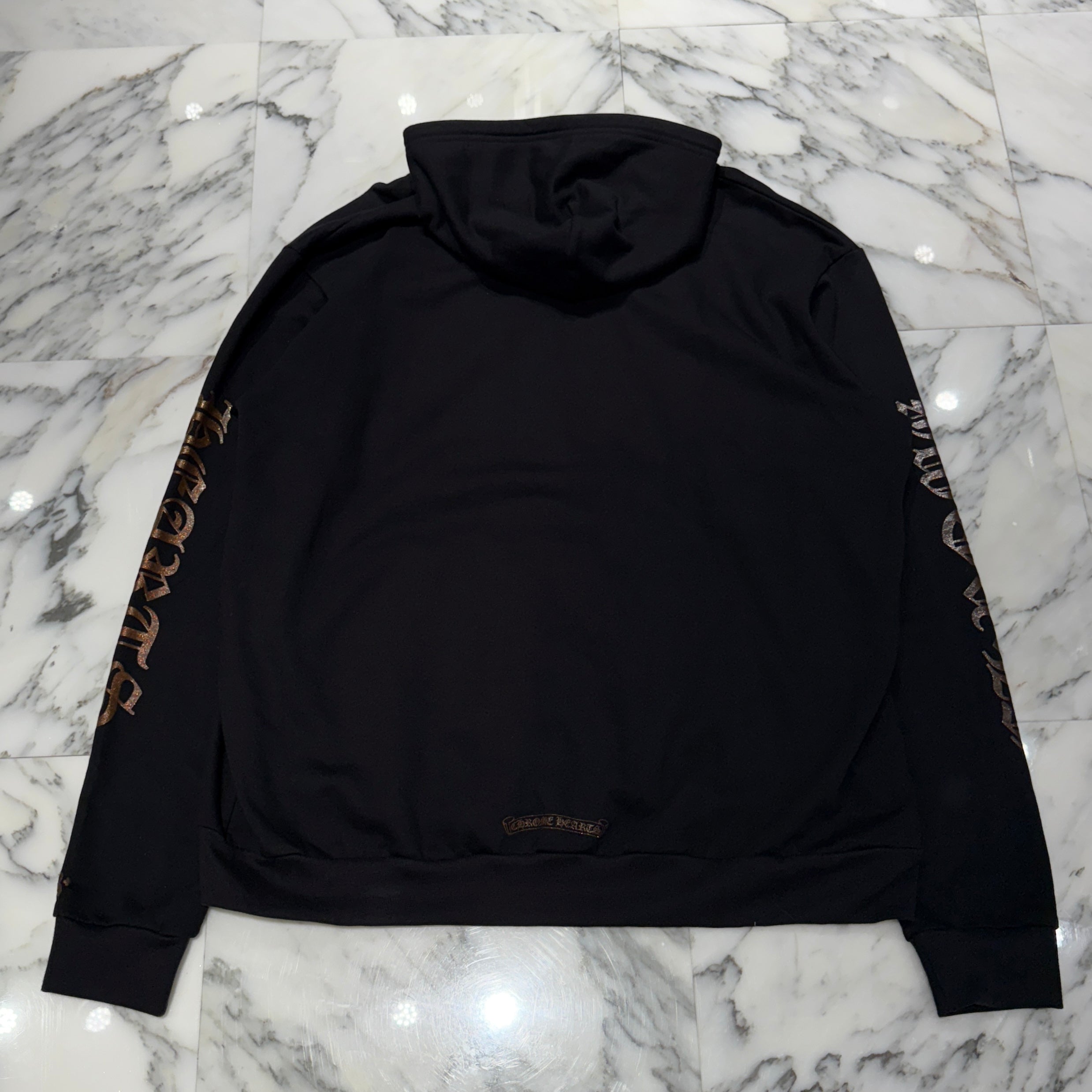 CHROME HEARTS 1998 Vertical Logo Glitter Zip Up Hoodie Size XL クロムハーツ 1998 ヴァーティカルロゴ グリッタージップアップフーディ サイズXL