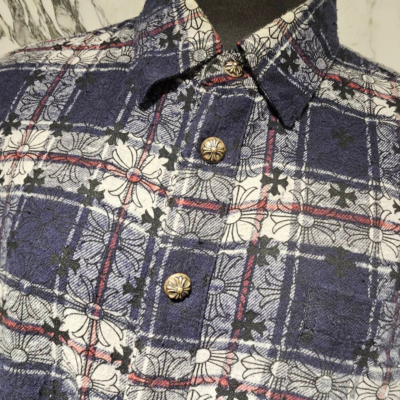 CHROME HEARTS Loose Ends Check Shirt Size M クロムハーツ ルーズ